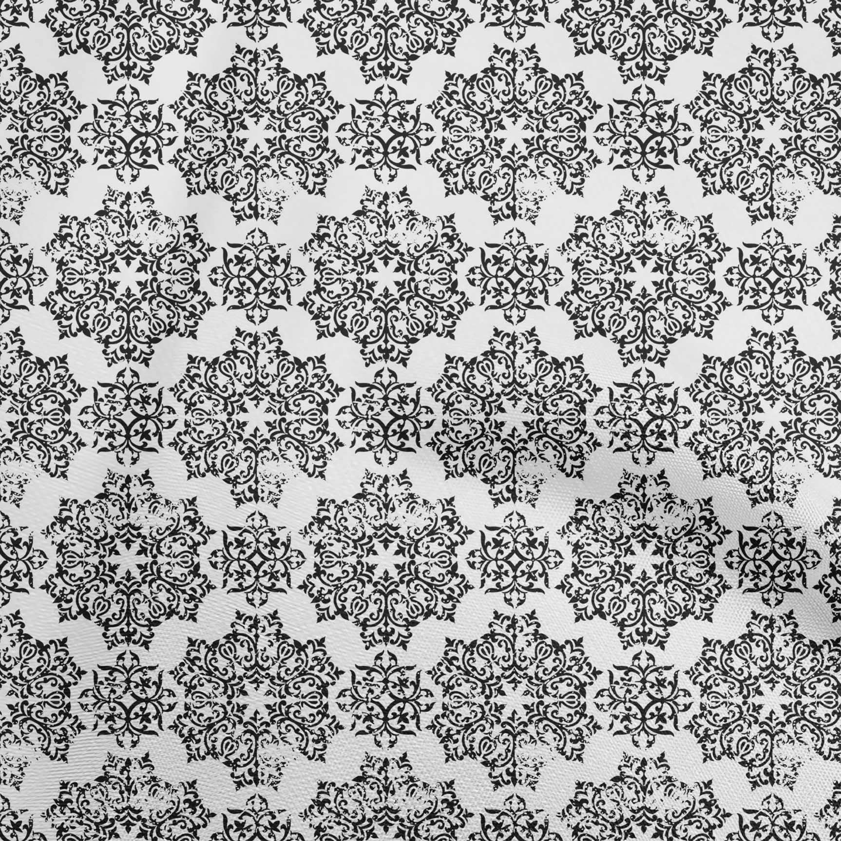 Velvet White Fabric Mandala Print by The Yard - 58 Inch Wide DIY Sewing Supplies for Clothing, Home Decor & Crafts | Soft, Durable Material for Dresses, Curtains & Quilting