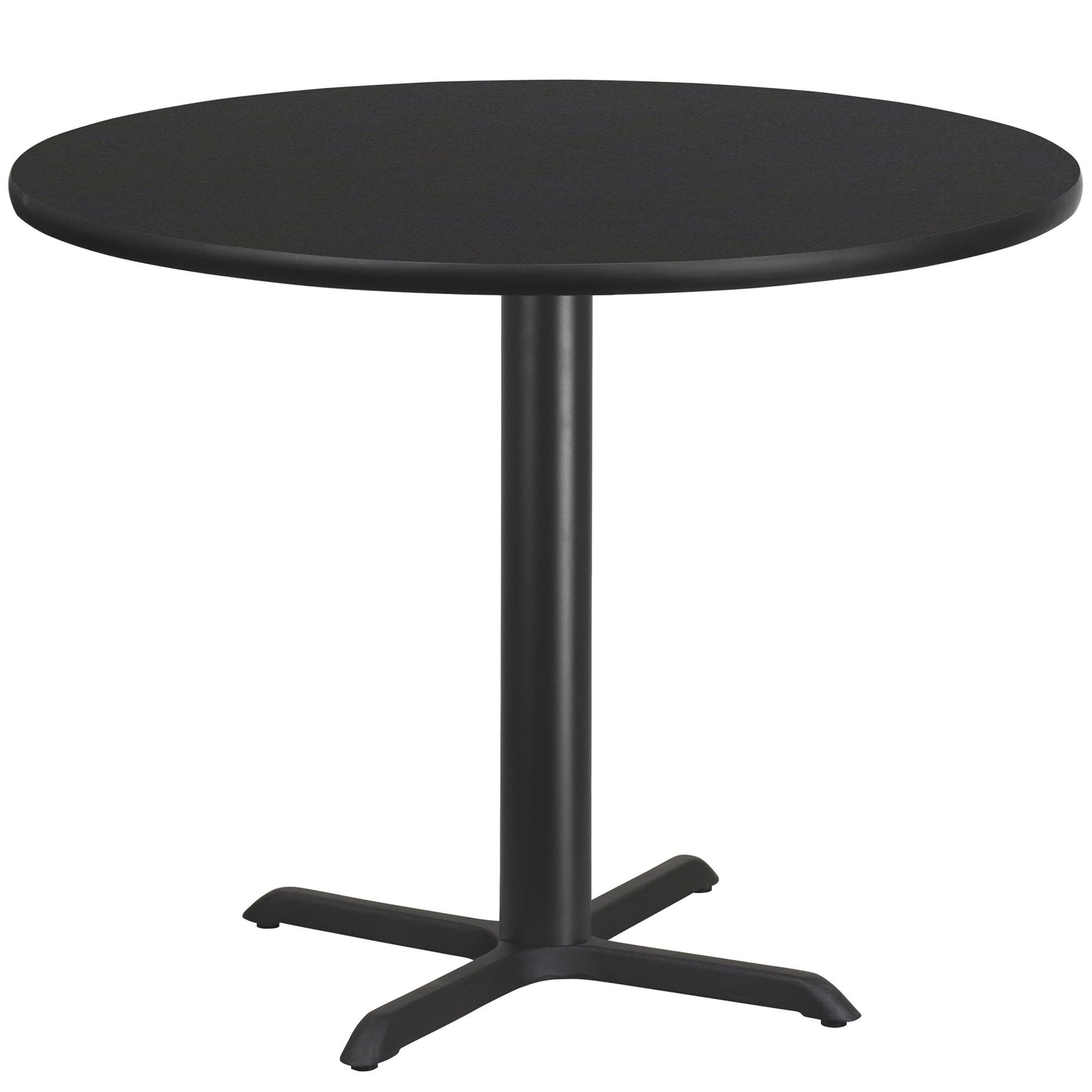 Flash Furniture 42-Inch Round Black Laminate Dining Table with 33x33-Inch Sturdy Base - Perfect for Kitchen, Dining Room, Office or Conference Room