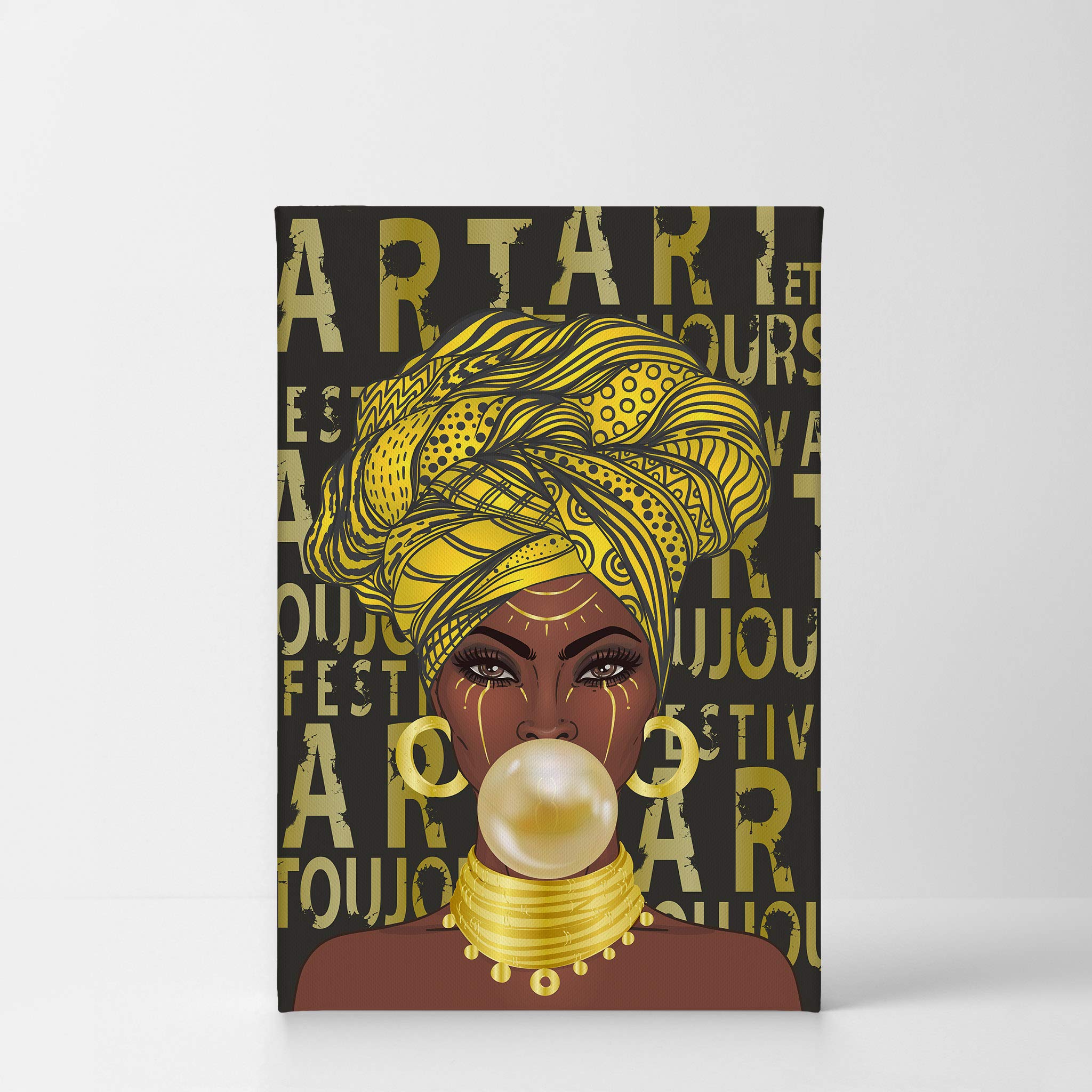 African American Wall Art Canvas Prints - Black Art Wall Decor, Pop Art & Black Girl Art - 40x30 Inch - Perfect for Living Room, Bedroom & Office Decor