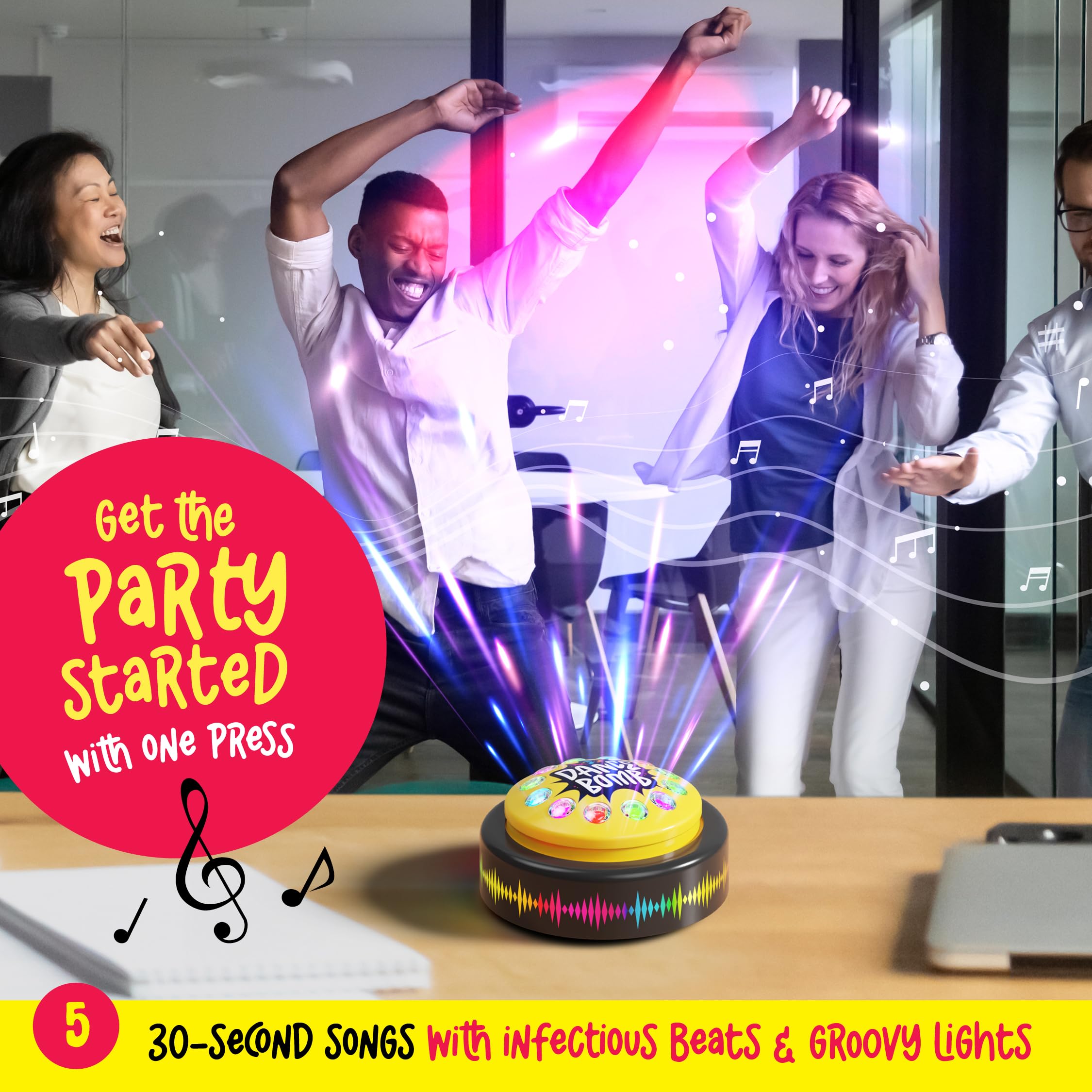 Dance Bomb Party Button - 30 Second Timer - Funny Easter Gifts for Teachers & Coworkers - Classroom Must Haves & Office Desk Accessories - Middle & High School Game Supplies - Cool Gadgets for Parties, Classrooms & Work Gifts