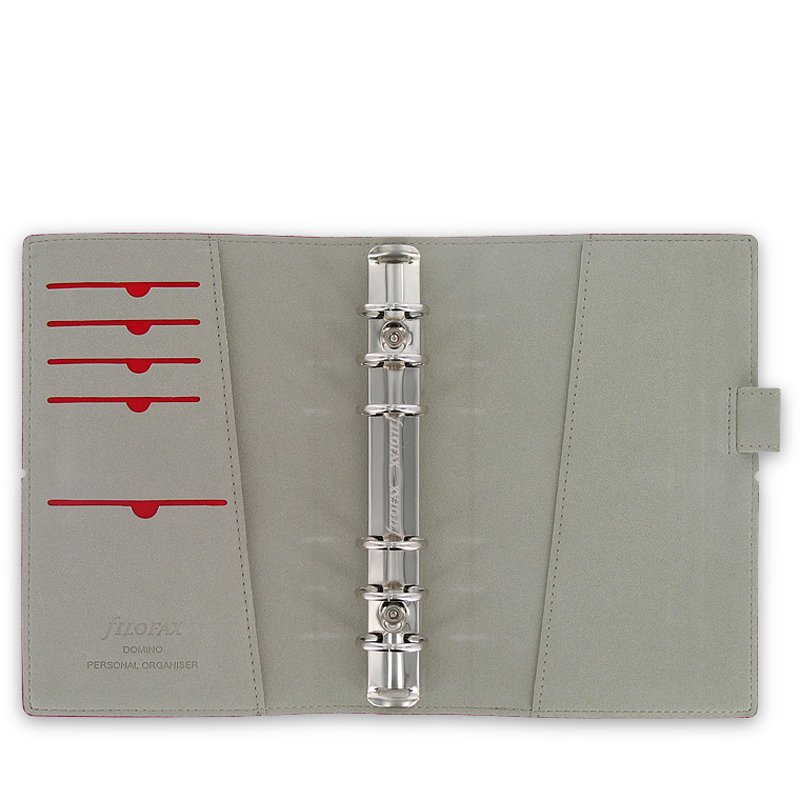 Filofax Personal Domino Red Leather Planner Organizer - Perfect for Work, School & Daily Productivity | A5 Size Refillable Notebook Diary