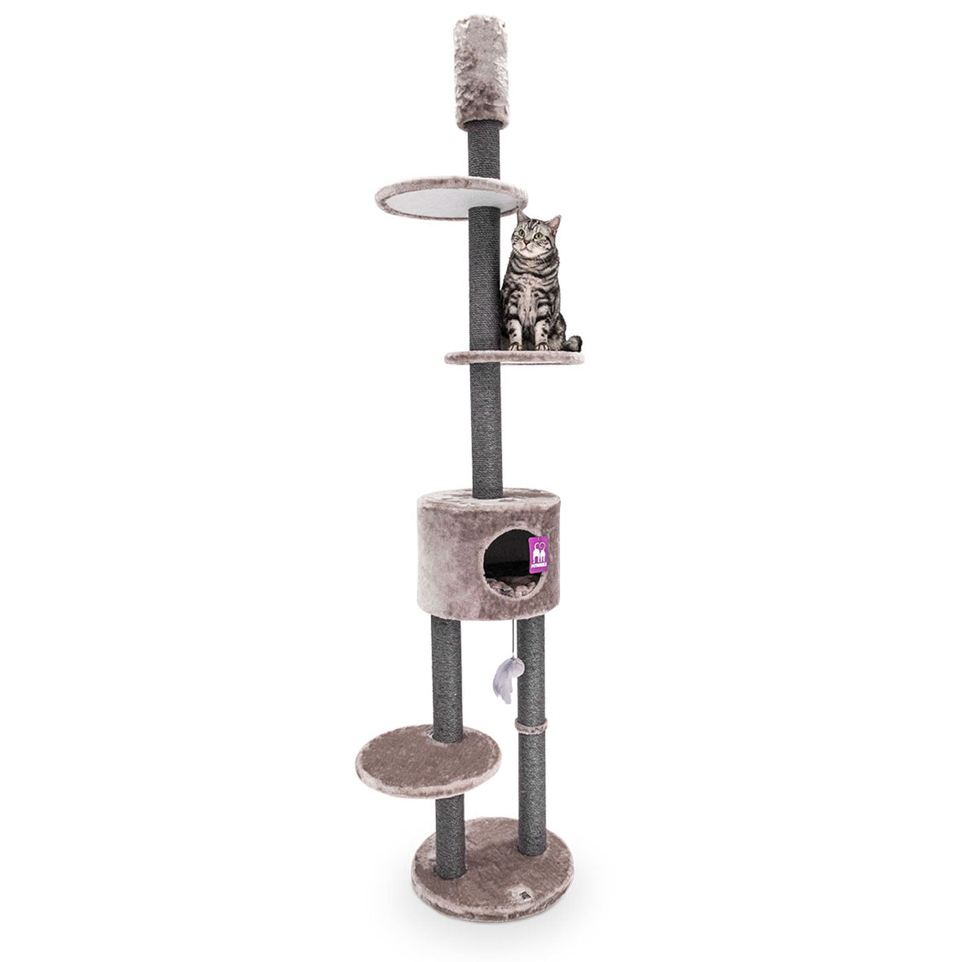 Premium 240cm Cat Tree for Large Cats - Kings & Queens Anna Cat Tower with Scratching Posts & Perches - Perfect for Indoor Play & Climbing for Your Feline Friend
