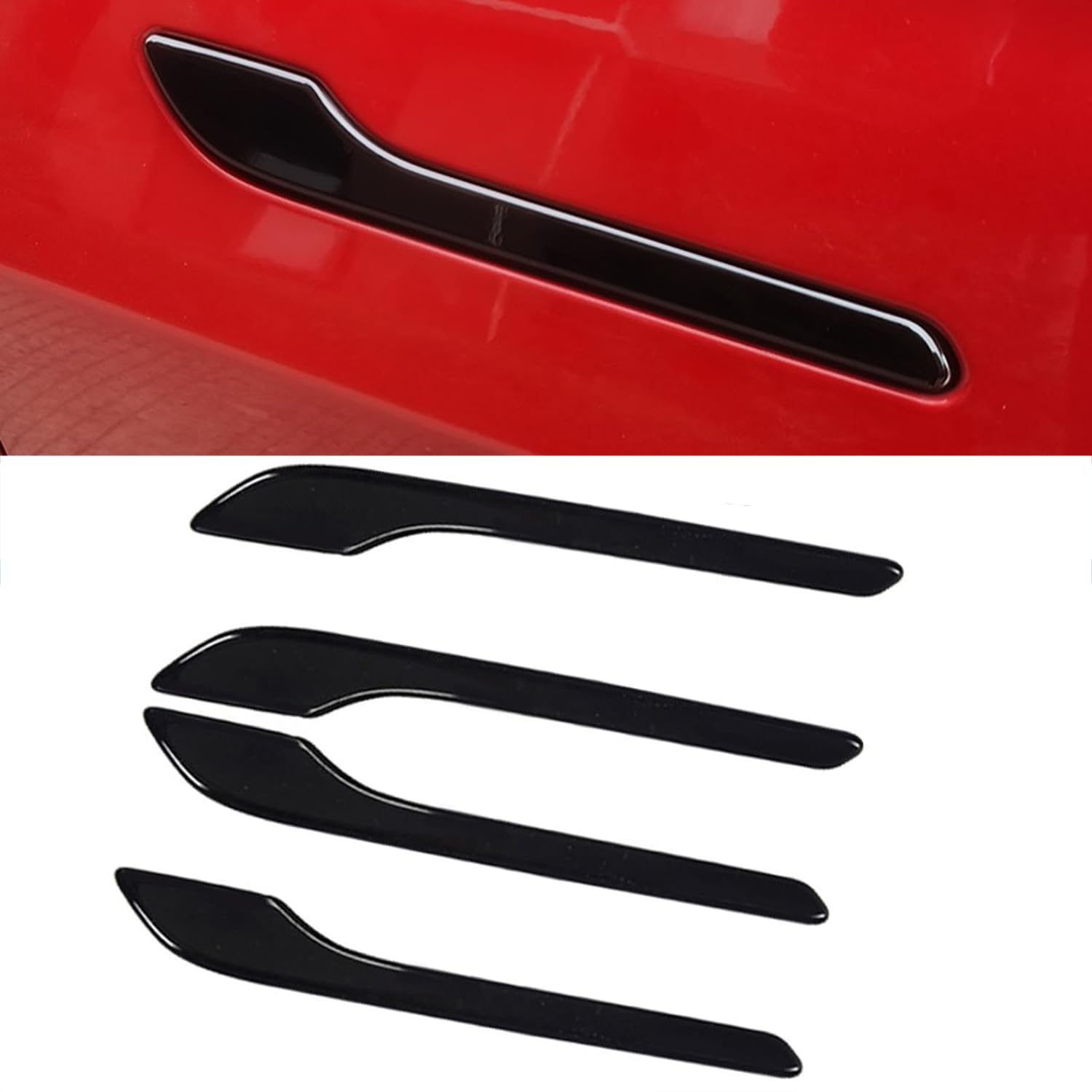Tesla Model 3/Y Handle Covers (2017-2023) - Glossy Black 4PCS - Stylish Car Door Protection