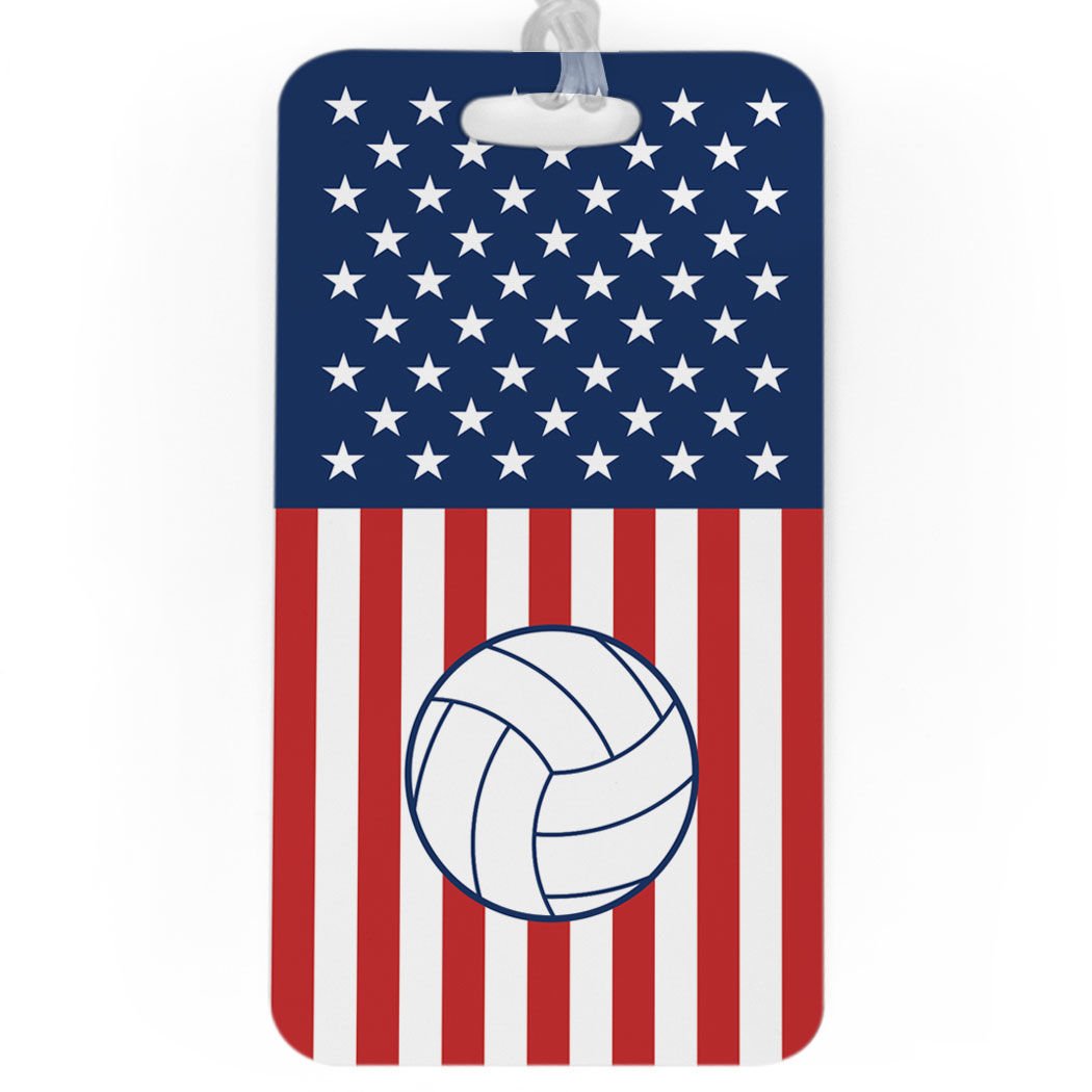 Custom Volleyball Luggage Tag with Personalization - USA Volleyball Player Design - Large Durable Bag Tag for Travel & Sports Gear - Perfect for Volleyball Players, Coaches & Fans