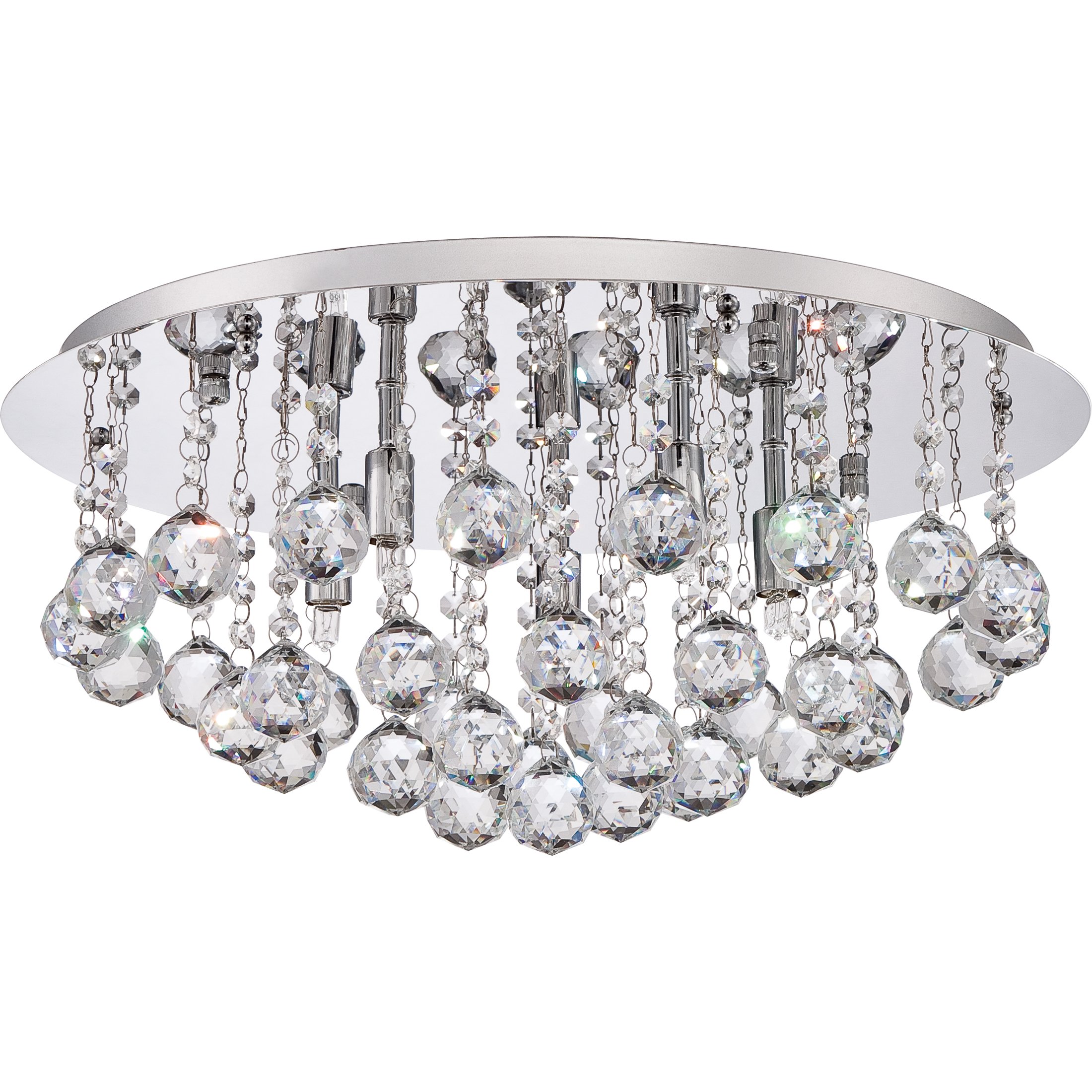 Quoizel Bordeaux 5-Light Polished Chrome Flush Mount Ceiling Light Fixture - Modern Lighting for Bedroom, Kitchen, Hallway & Living Room