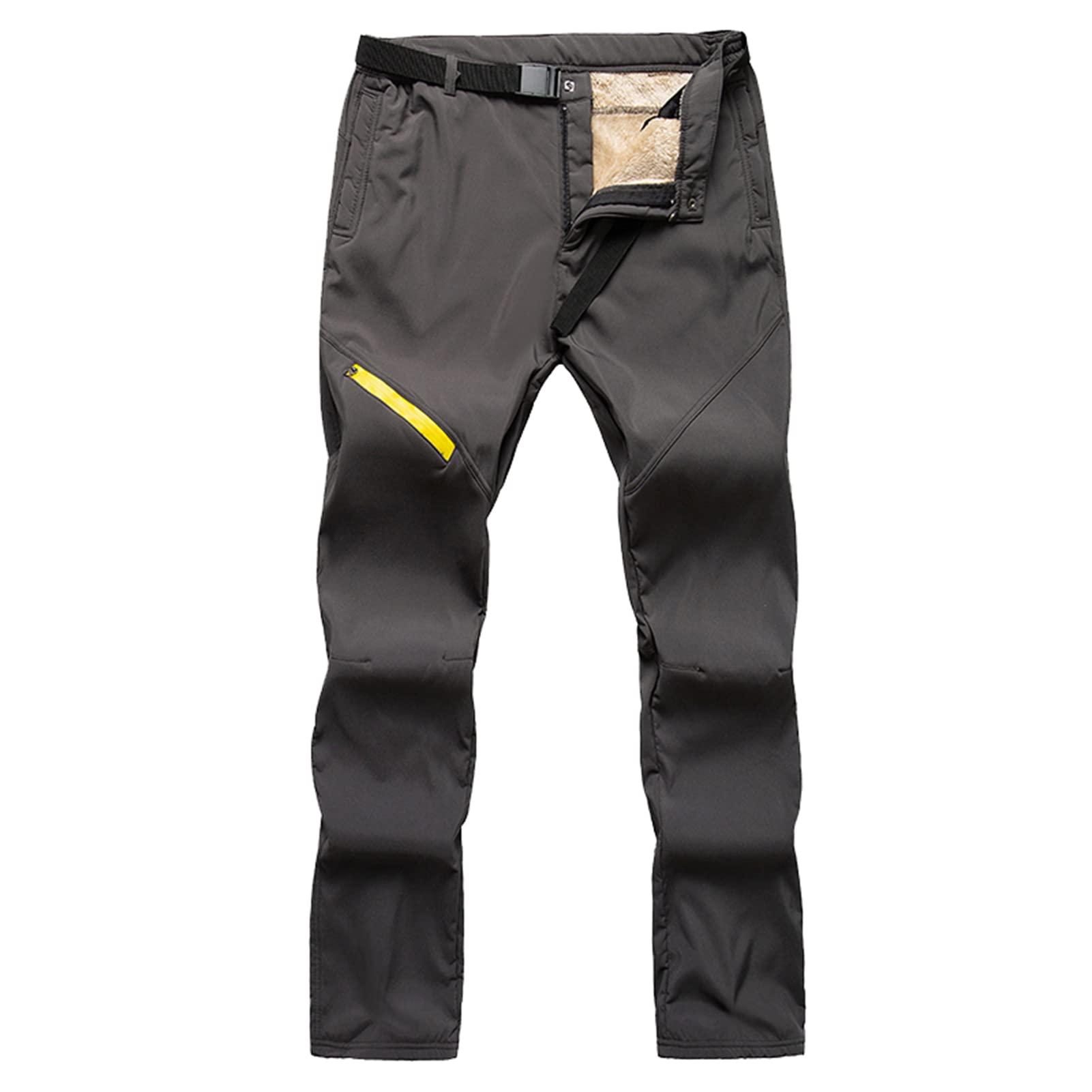 VALINK Men's Winter Fleece Lined Pants - Detachable Thermal Plush Pants for Outdoor Activities, Fishing, Hiking & Mountaineering | Windproof & Warm Cold Weather Pants for Men