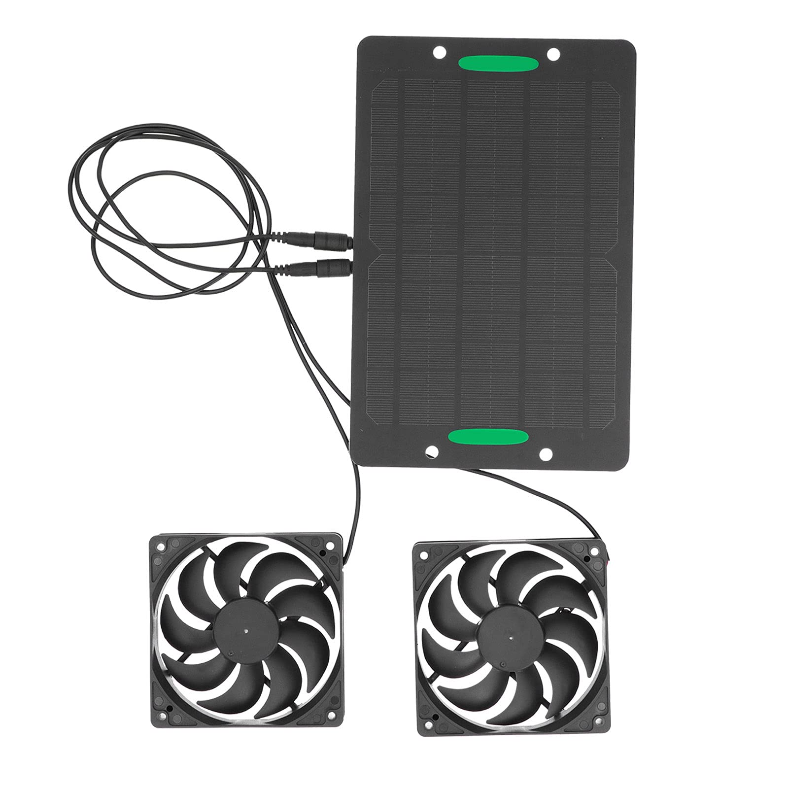 10W Solar Powered Fan Kit - 6V 800mA Dual Portable Outdoor Fan with Waterproof Solar Panel - Perfect for Chicken Coops, Greenhouses, Dog Houses, Sheds & Car Window Ventilation - Stay Cool in Hot Weather