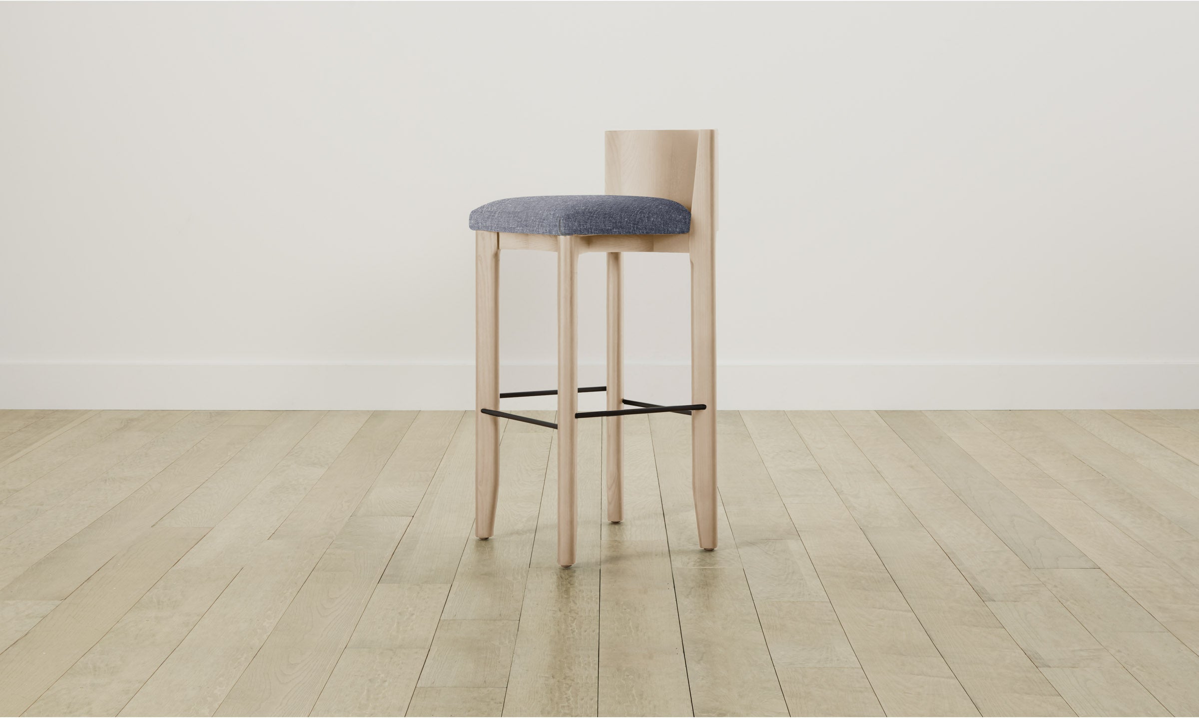 Premium Delancey Bar & Counter Stool with Heritage Belgian Linen Upholstery - Modern Kitchen Island & Home Bar Seating for Dining & Entertaining