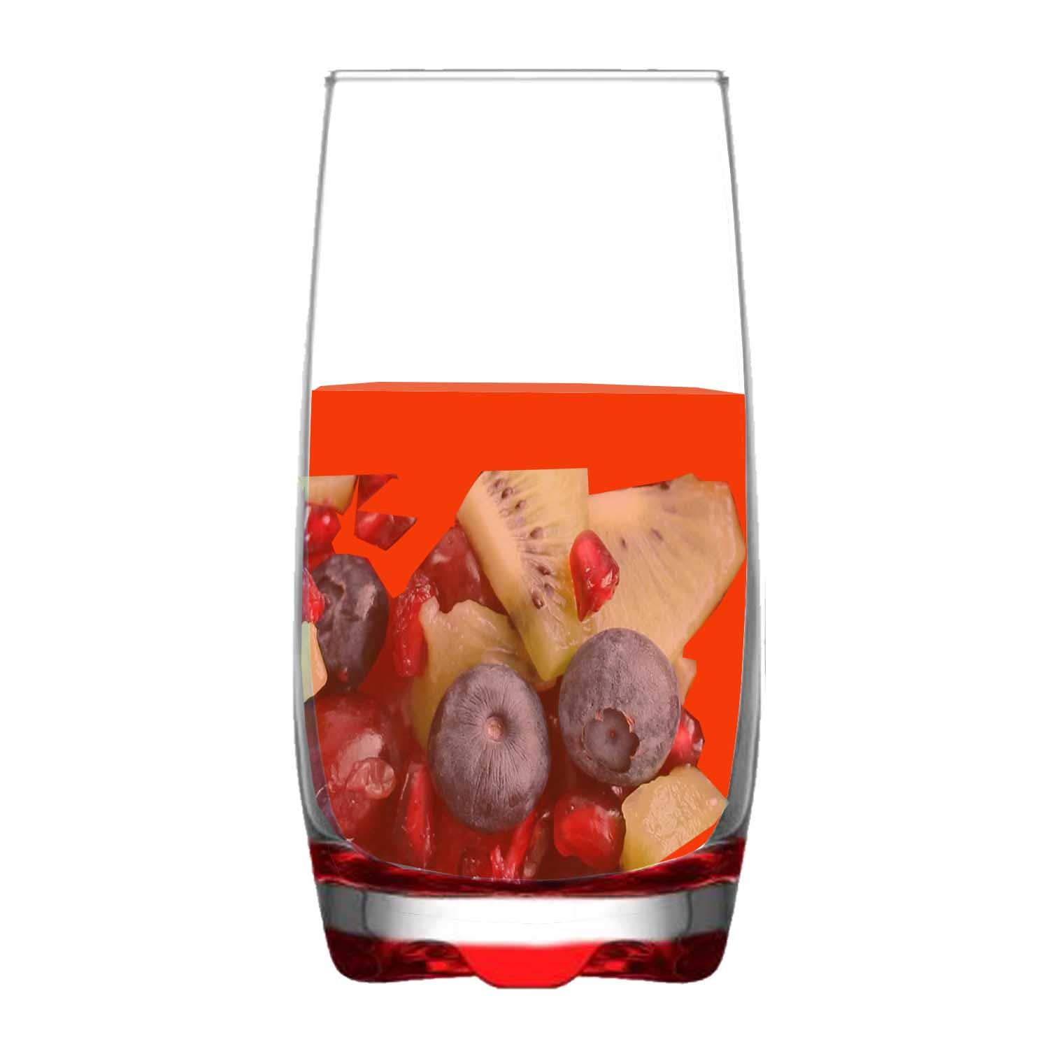 EDGE 99 Multicolored Highball Glasses Set of 6 - 390 ML (13.2 oz) Premium Drinking Tumblers for Cocktails, Iced Tea & Home Bar - Dishwasher Safe & Shatter Resistant