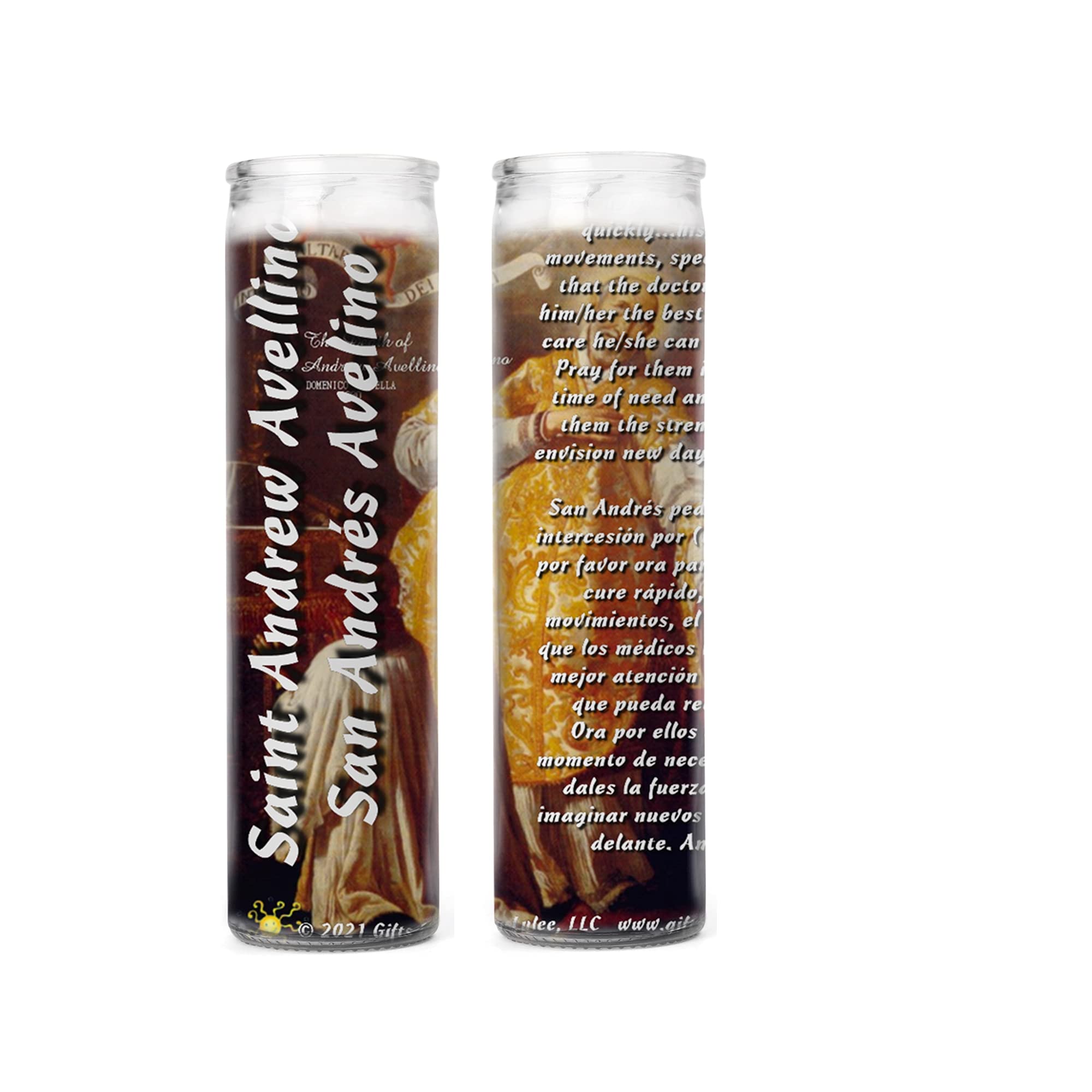 Lulee Saint Andrew Avellino Stroke Recovery Candles & Prayer Card Set - for Healing & Comfort