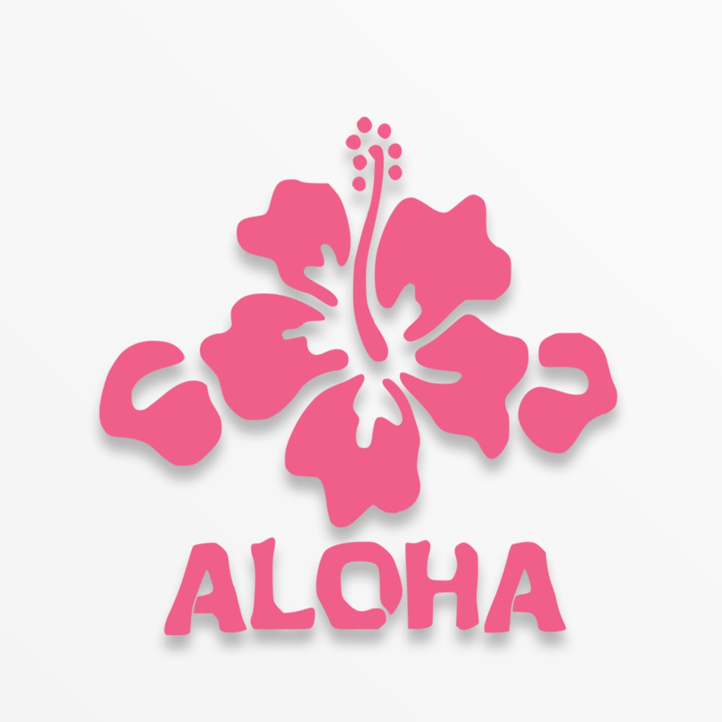 Aloha Hibiscus Flower Vinyl Decal Sticker - 5.5 Inch Pink Hawaiian Tropical Sticker for Cars, Trucks, Vans, Walls, Laptops, Water Bottles - Perfect for Beach Themed Decor, Summer Parties & Tropical DIY Projects