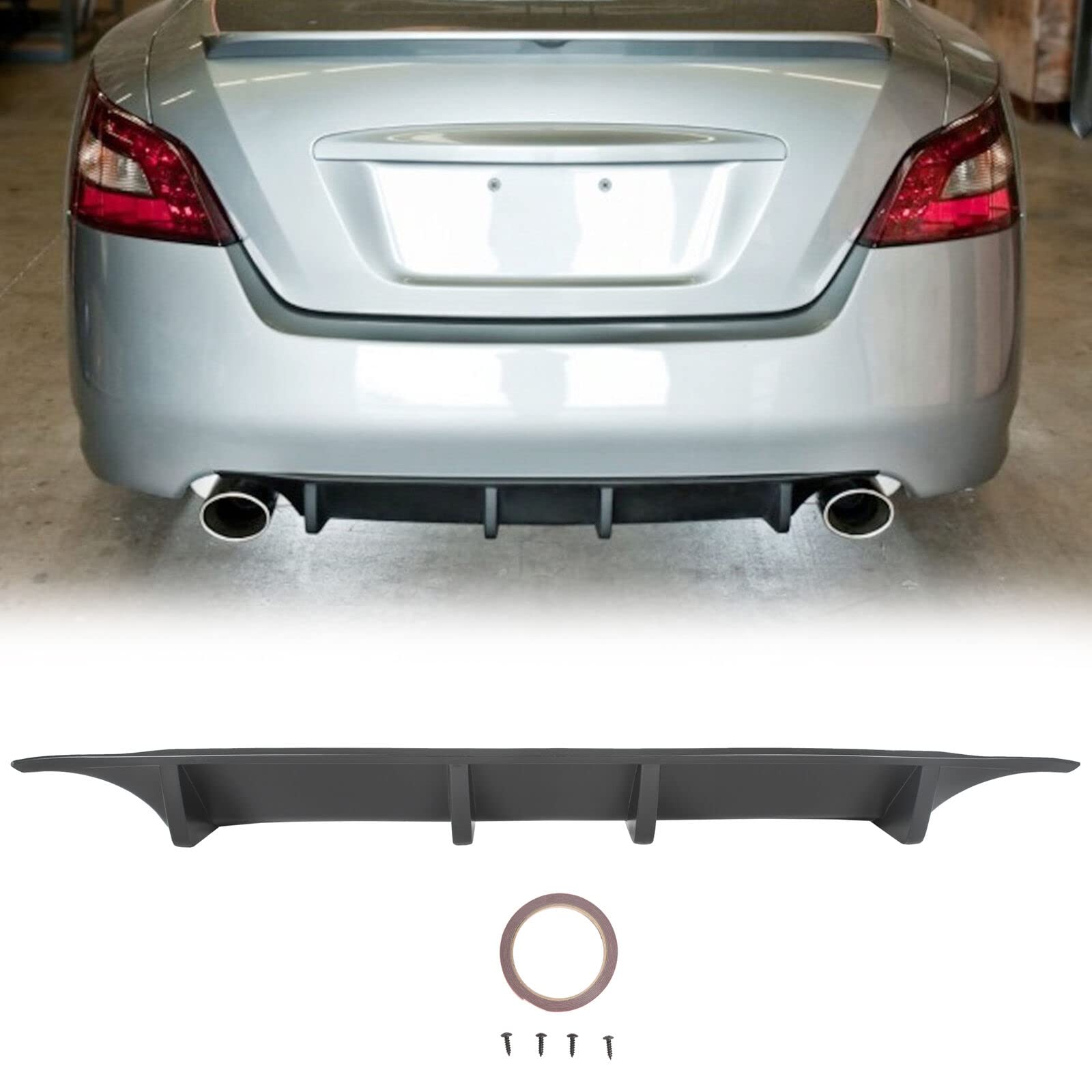 GQDDHDS Rear Bumper Lip Diffuser Spoiler for 2009-2015 Car Models | HL-111320 | Enhance Aerodynamics & Sporty Style for Sedans & Coupes