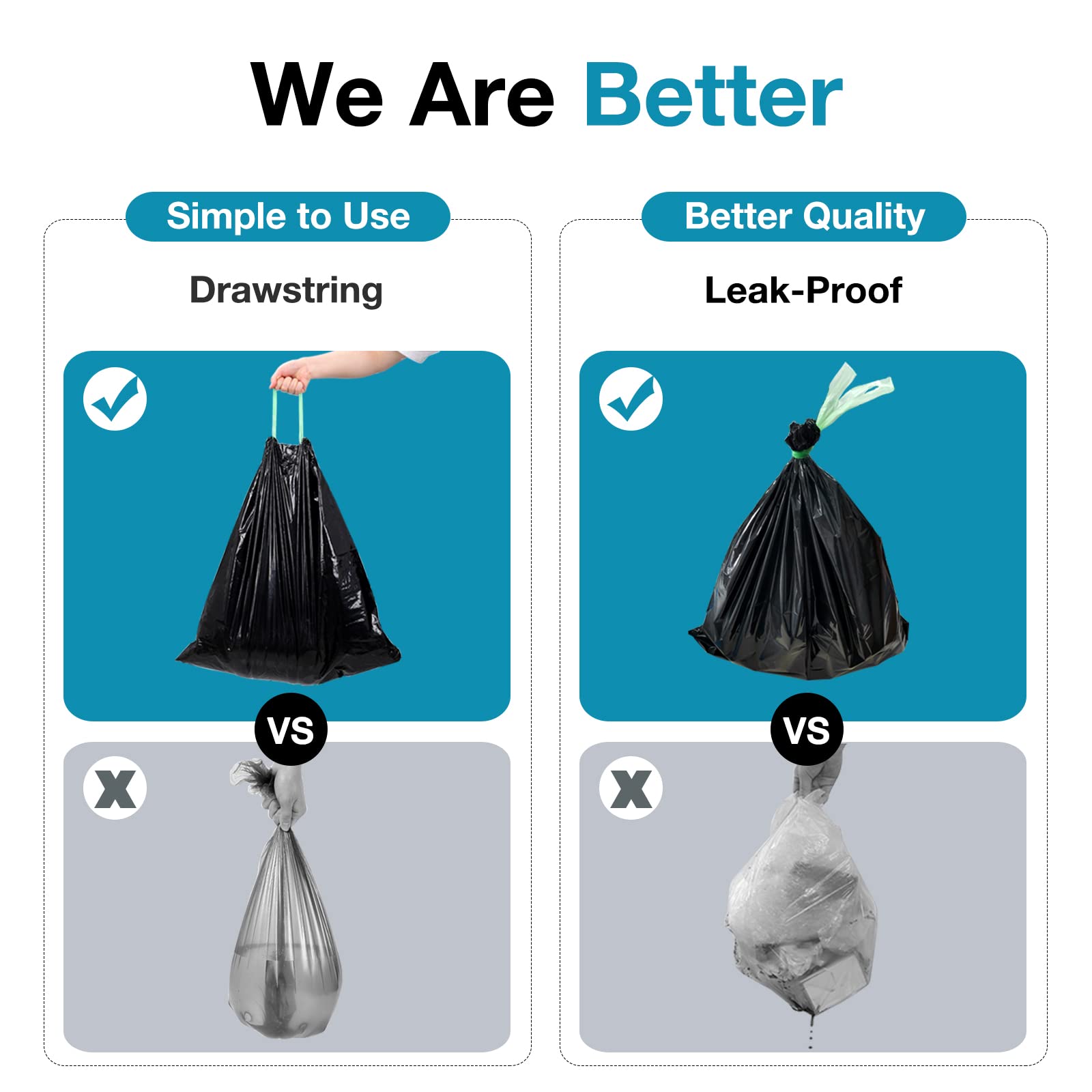 TRIPTIPS 8 Gallon Portable Toilet Bags with Drawstring - Leak-Proof Camping Toilet Waste Liners | Ideal for Outdoor Adventures, Camping, Hiking, RV Trips & Emergency Preparedness