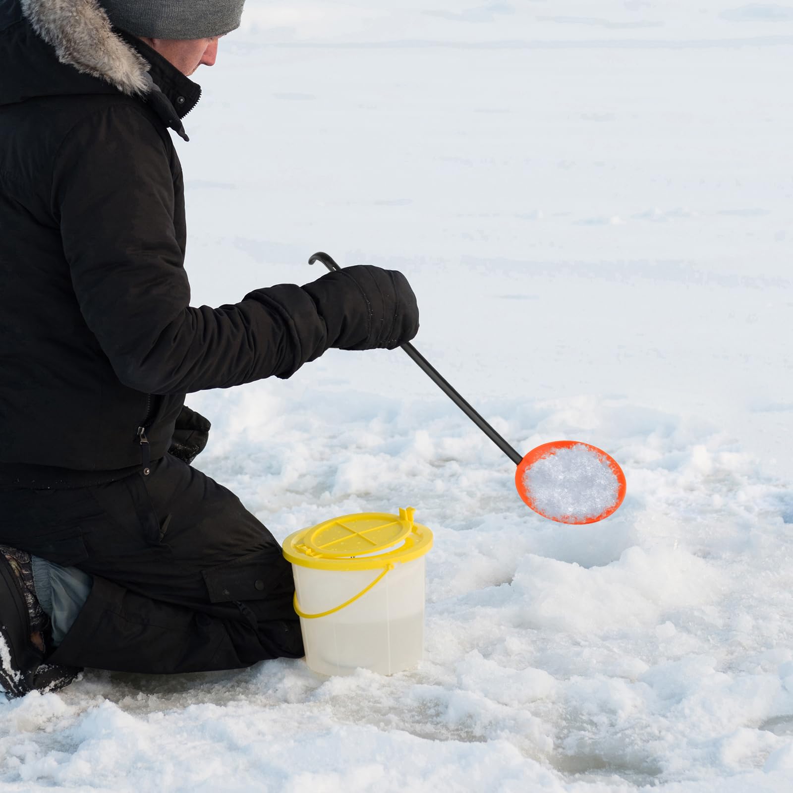 Milageto Aluminum Ice Fishing Scoop Skimmer - Durable & Portable Slush Scooper for Ice Fishing | Easy Storage & Carry | Perfect for Removing Ice Slush & Enhancing Ice Fishing Experience