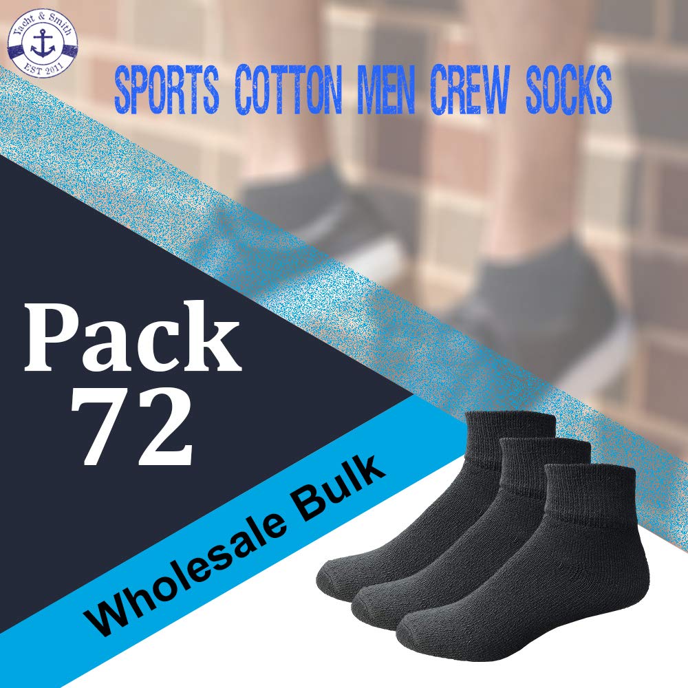 Yacht & Smith Men's Cotton Athletic Mid Ankle Socks - Bulk Pack (Size 10-13) - Breathable Sports Socks for Running, Gym & Casual Wear