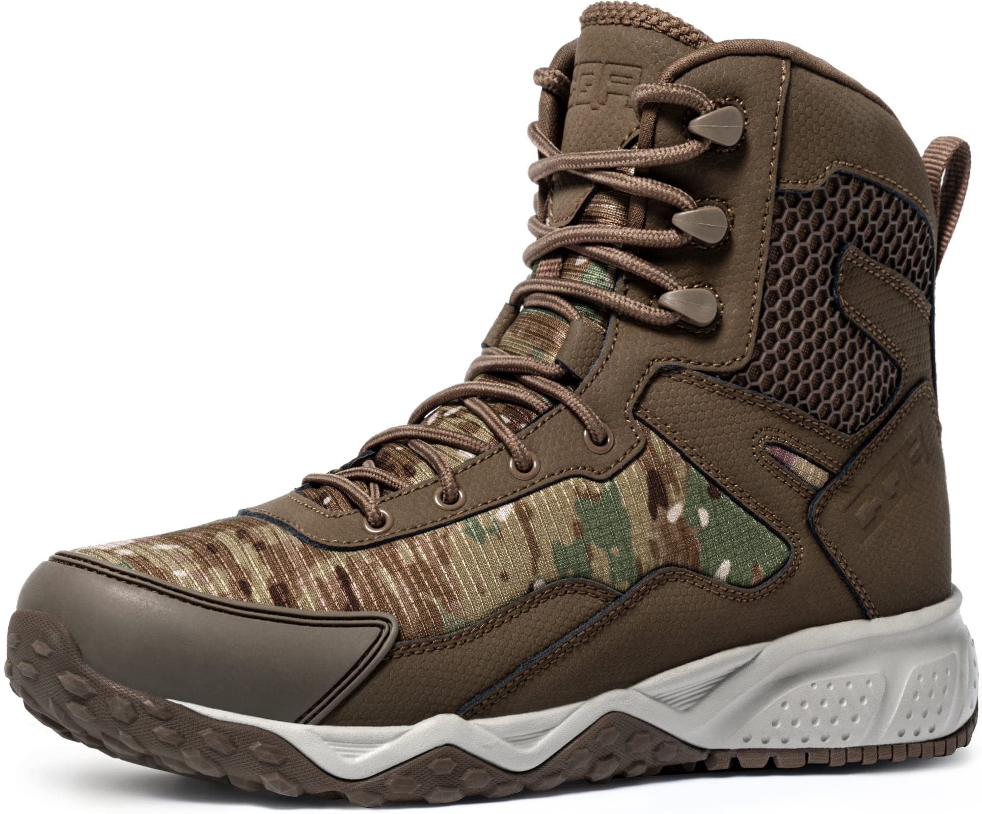 CQR Men's Military Tactical Boots - Lightweight 6 Inch Combat Boots for Hiking, Work & Outdoor Activities | Durable EDC Work Boots with Slip Resistance | Perfect for Army, Construction & Camping
