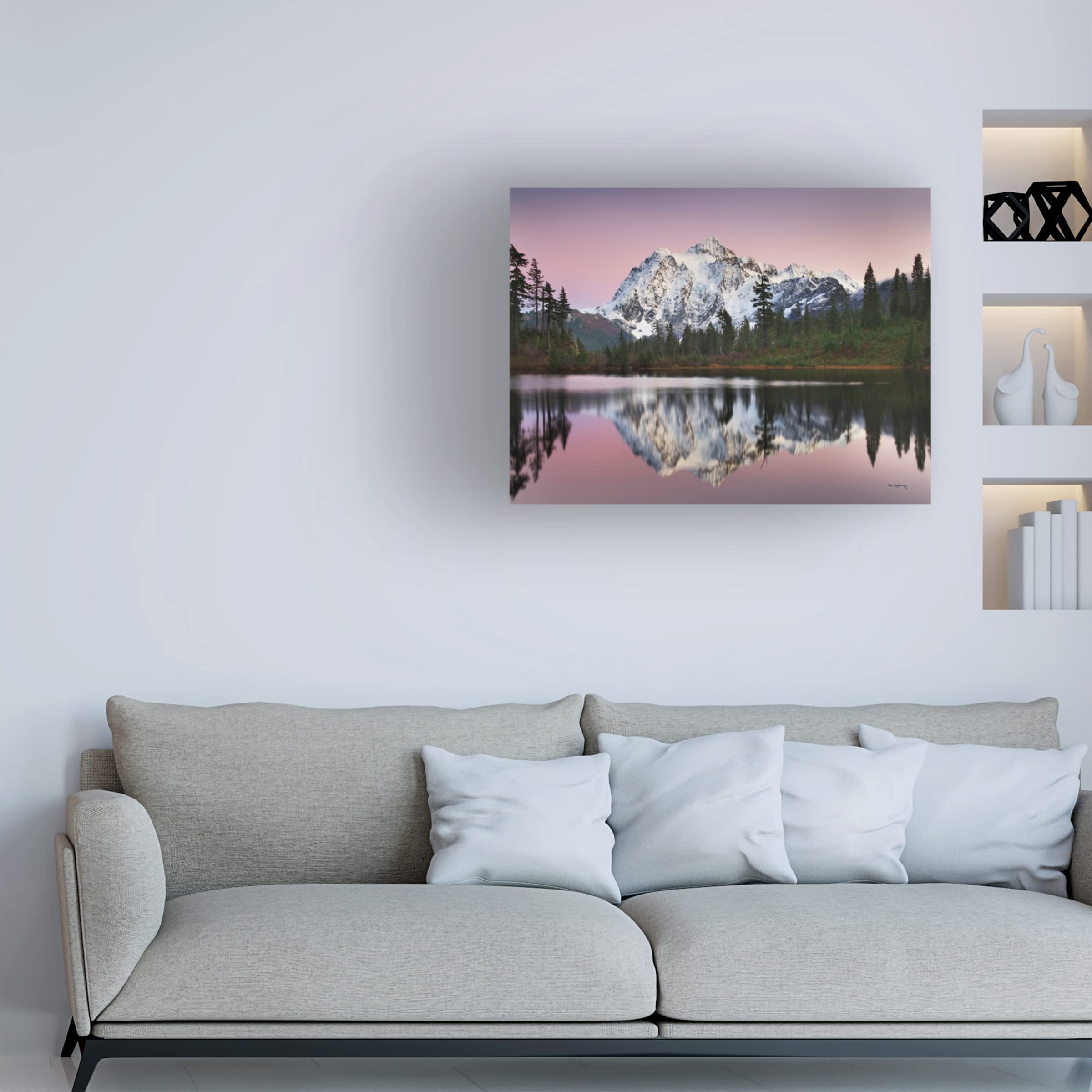 Mount Shukan Reflection II Canvas Wall Art by Alan Majchrowicz - Stunning Landscape Painting for Living Room, Bedroom & Office Decor