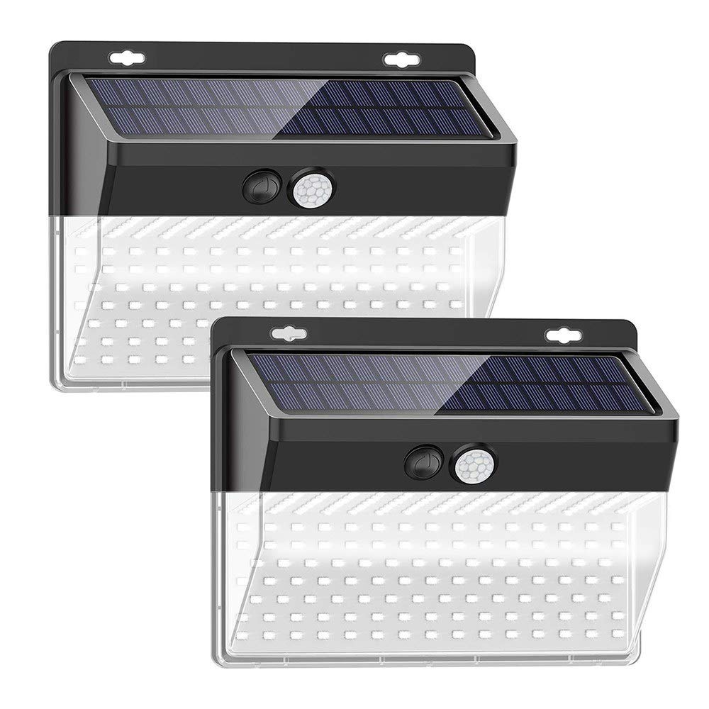 206 LED Solar Wall Light with Human Body Sensor - Waterproof Outdoor Security Light for Garden, Patio, Pathway & Courtyard Illumination