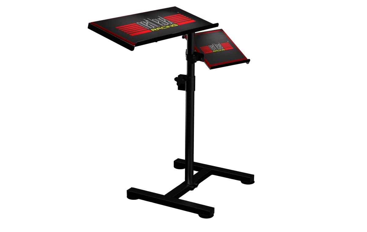 Next Level Racing Free Standing Single Monitor Stand with Keyboard & Mouse Tray Bundle - NLR-A011 & NLR-A012 - Perfect for Sim Racing, Gaming & Home Office Setup