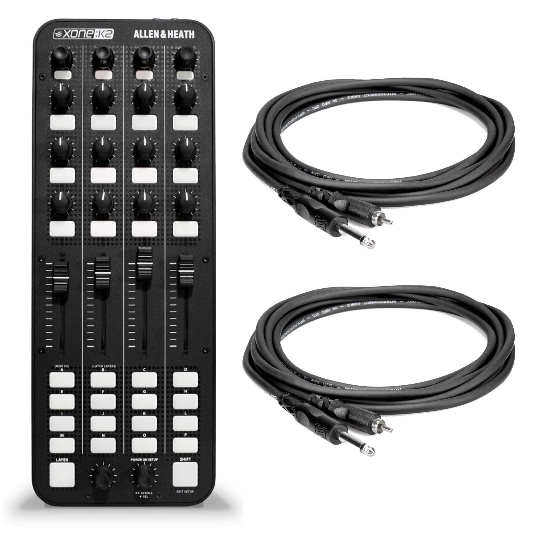 Allen & Heath Xone:K2 Professional DJ MIDI Controller Bundle with 2 RCA to 1/4