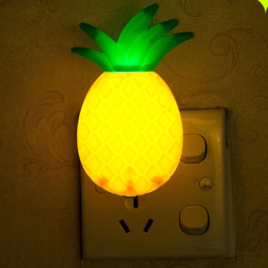 YJYdada LED Night Light - Cute Pineapple Fruit Cartoon Night Lamp with Switch, Perfect for Kids Room, Nursery, Bedroom, and Home Decor