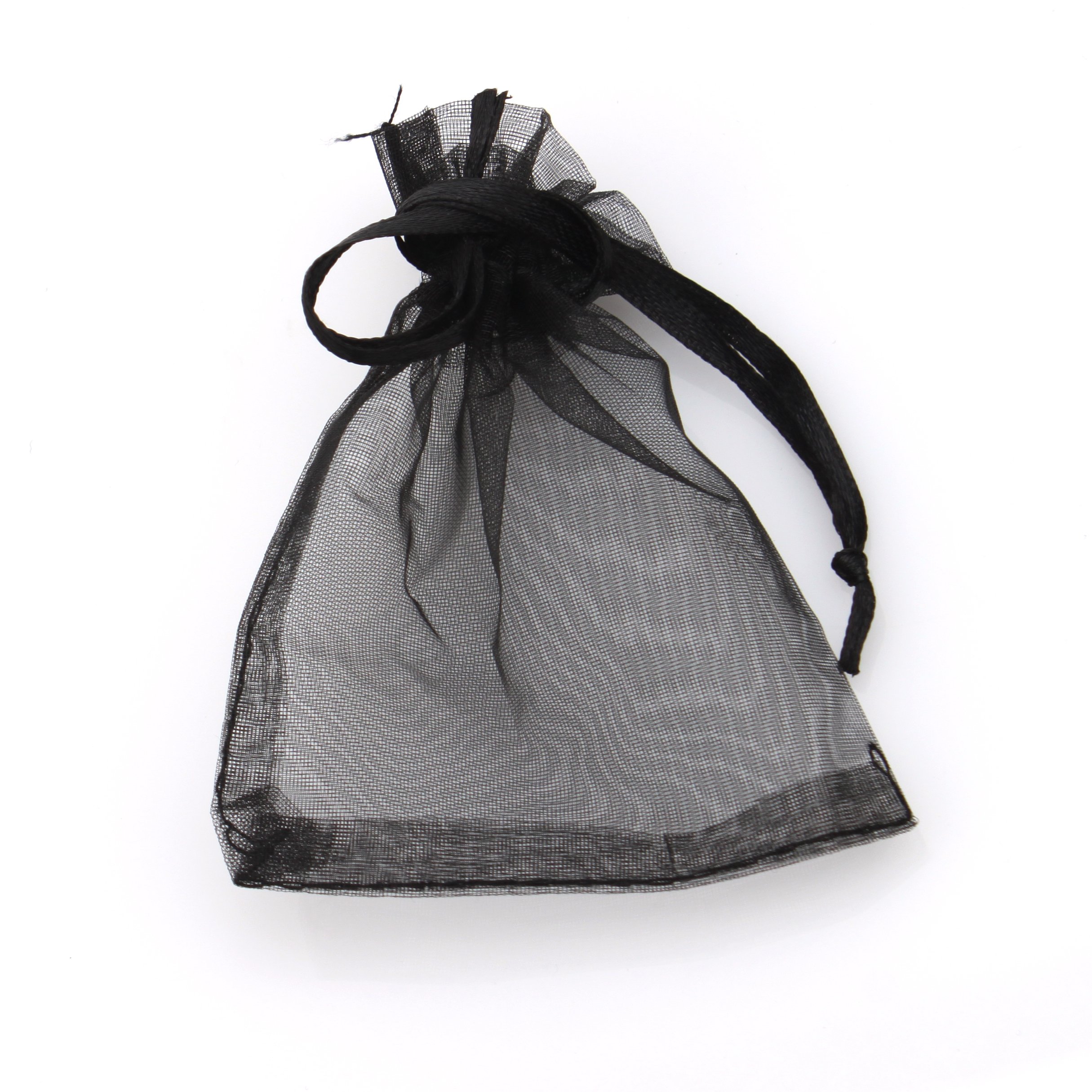 Rina's Garden 3x4 Inch Black Organza Favor Bags - 120 Pack for Wedding Favors, Party Gifts & Bridal Shower Decorations