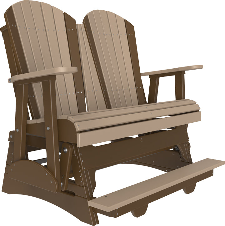 LuxCraft 4-Foot Adirondack Balcony Glider Chair - Outdoor Patio Furniture for Relaxing on Porch, Deck, Garden or Backyard