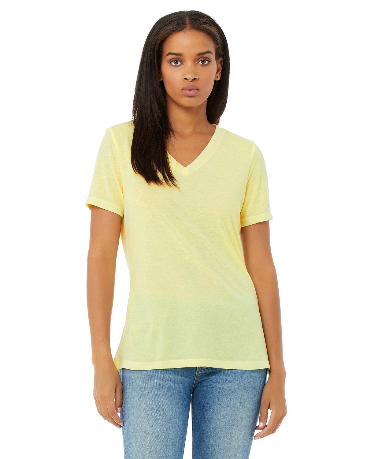 Bella + Canvas 6415 Women's Relaxed Fit Tri-Blend V-Neck T-Shirt - Soft & Comfortable Casual Tee for Everyday Wear, Lounge, and Outfits