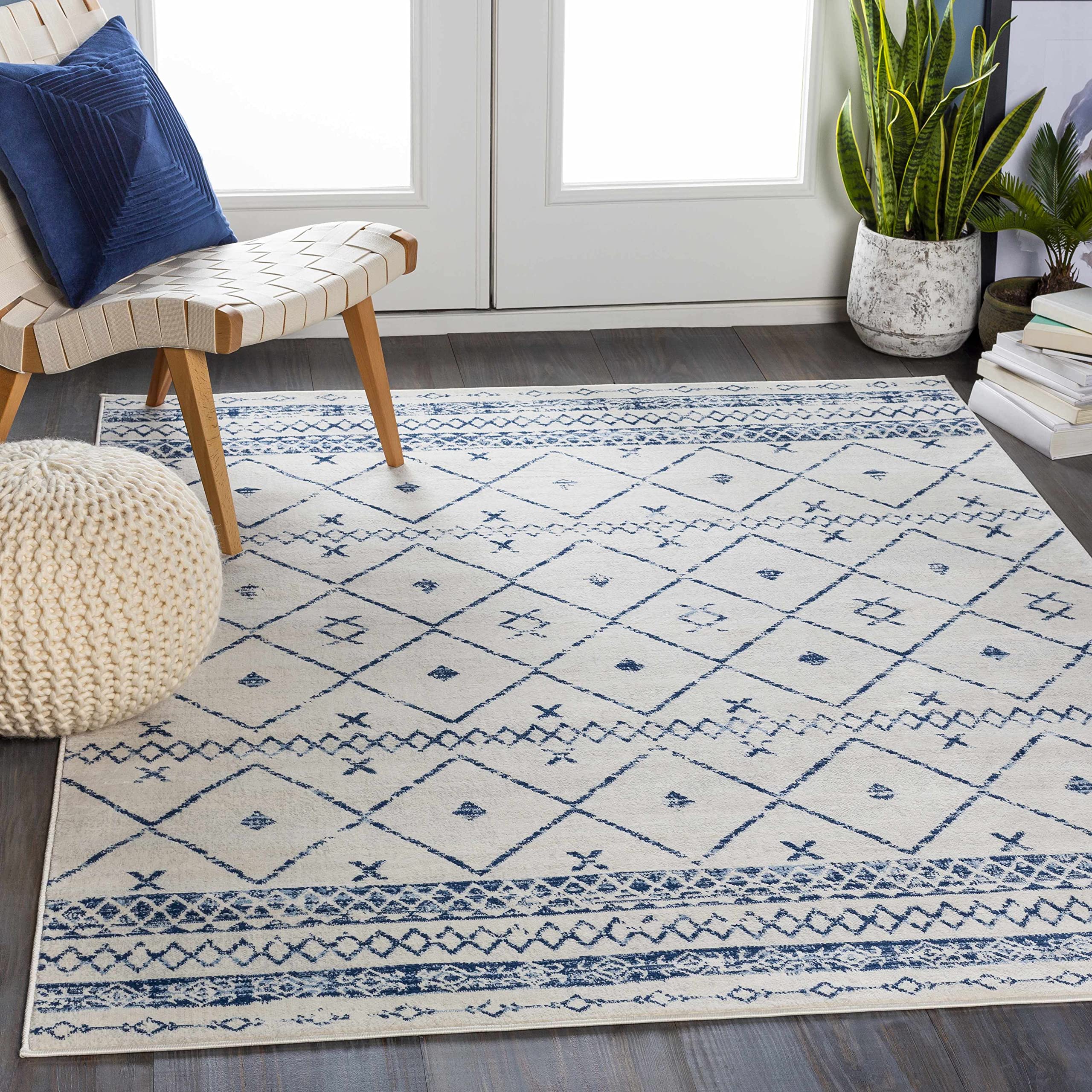 Hauteloom Everett Blue and Gray Area Rug 9' x 12'3