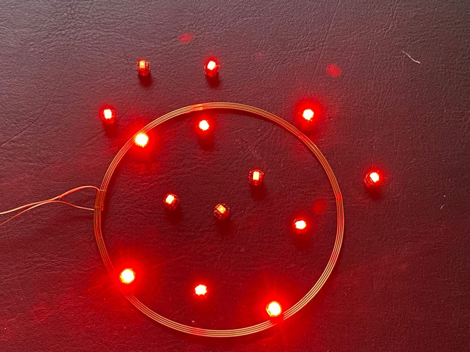 Taidacent 80mm Long Range 5V Wireless LED Coil - Adjustable Brightness Inductive Charging Module with 10 Colorful LEDs | Perfect for DIY Electronics, Smart Home Lighting & Wireless Charging Projects