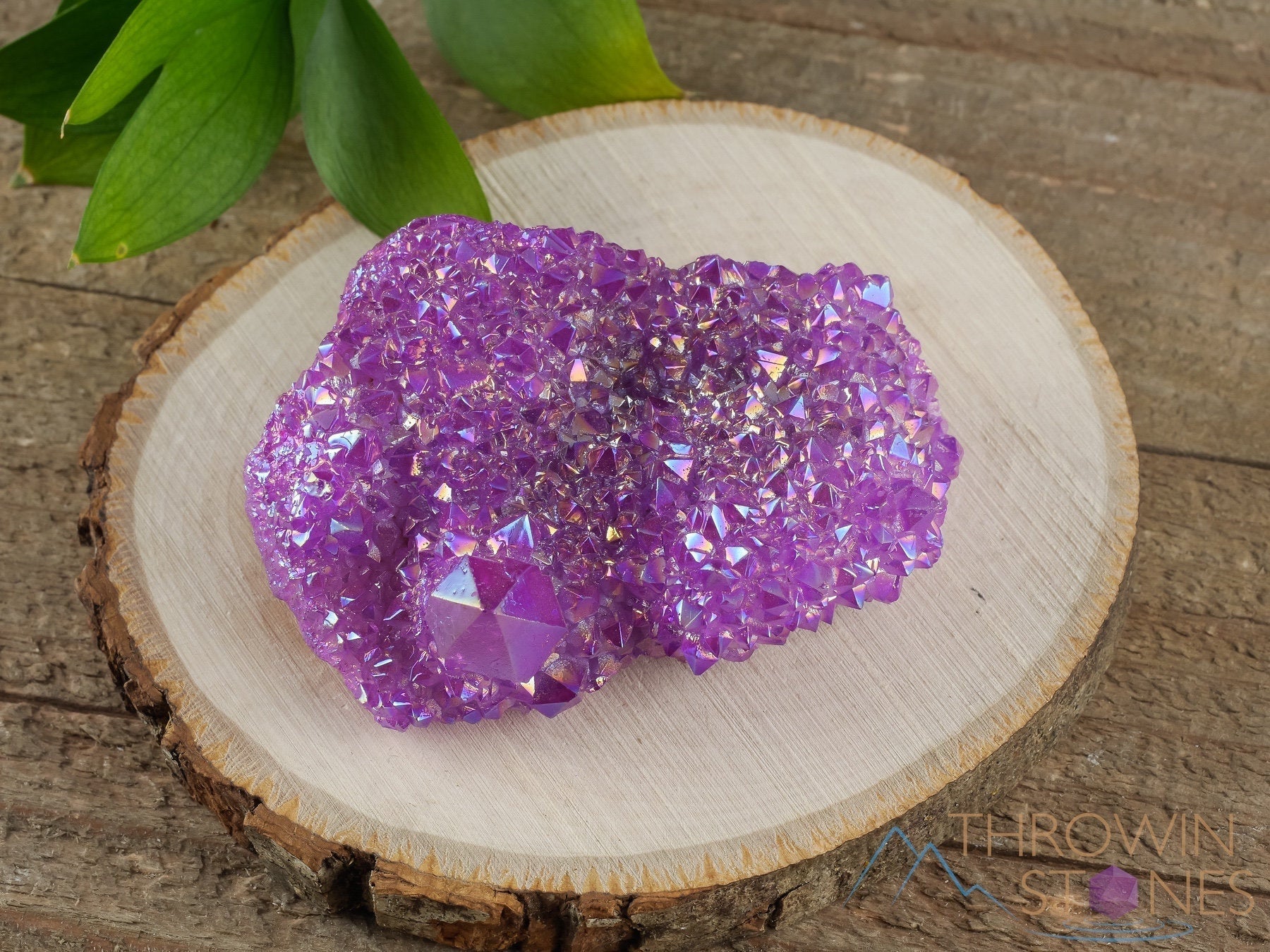 Natural Aura Quartz Crystal Cluster - Ruby Pink Rainbow Quartz for Healing, Meditation & Spiritual Growth | Metaphysical Decor, Home & Office Decoration