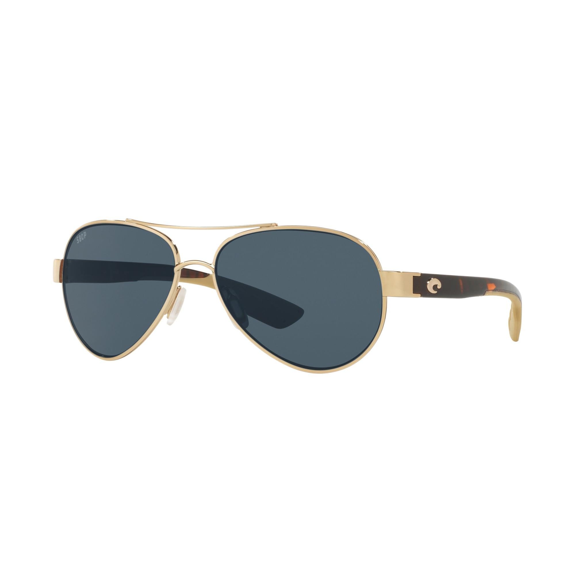 Costa Del Mar Women's Loreto Aviator Polarized Sunglasses - 100% UV Protection, Size 56, 580P Lens - Perfect for Driving, Fishing & Outdoor Activities