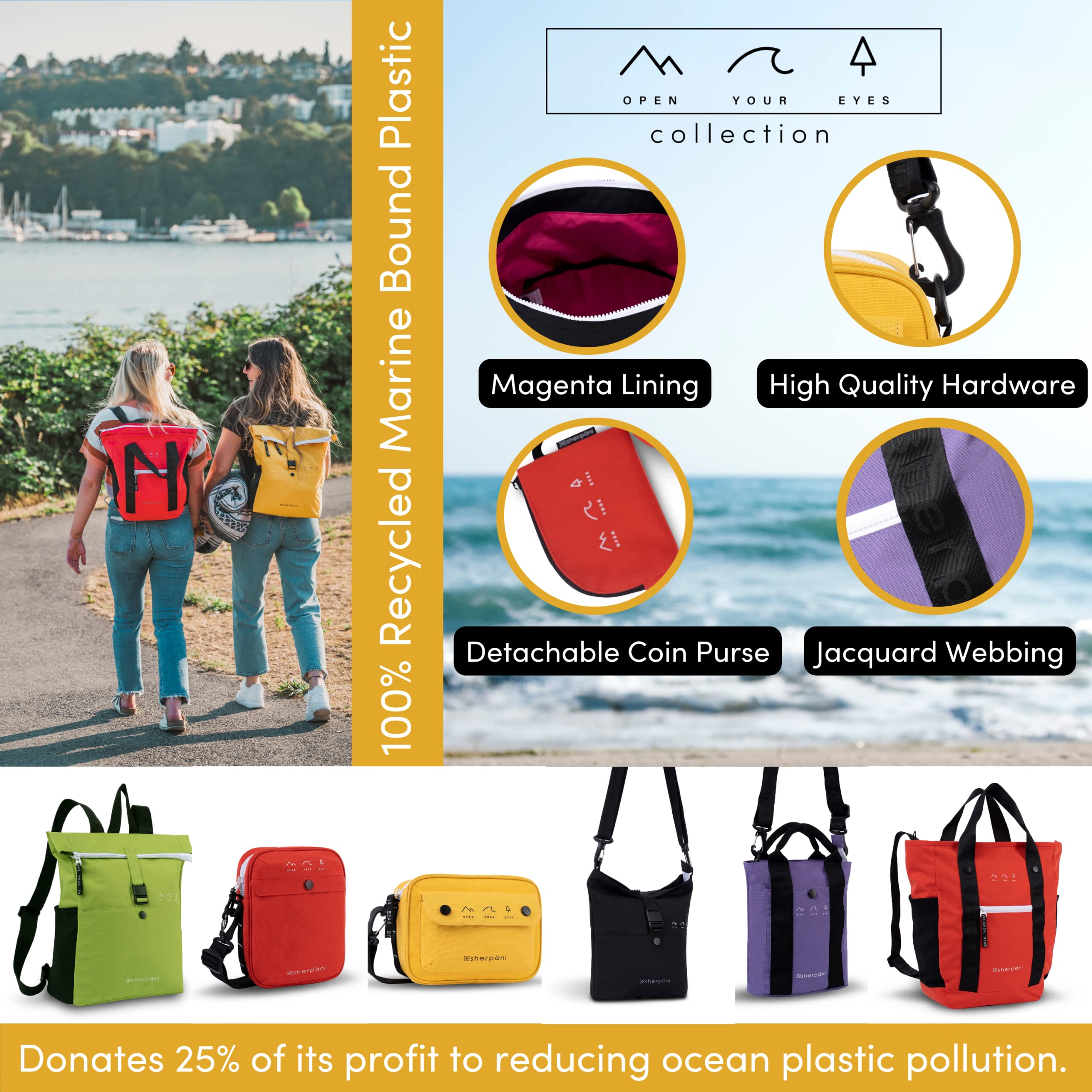 Sherpani Women's Convertible Backpack - Small Black Travel Backpack for Women, Versatile Daypack for Hiking, Work, Commute & Travel Accessories