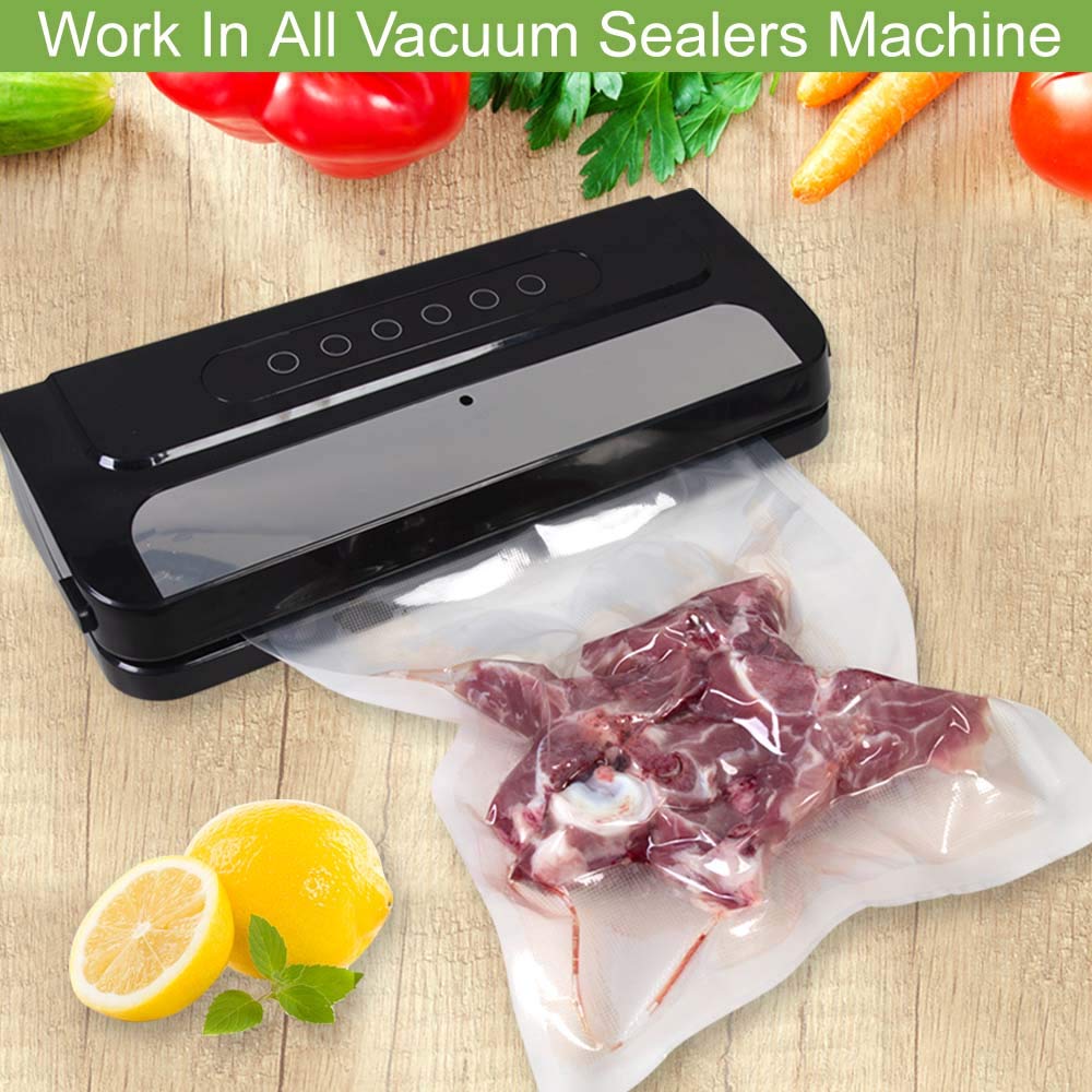 100 Pack 4mil 6x10 Inch BPA Free Vacuum Sealer Bags for Food Storage - Heavy Duty, Pre-Cut, Sous Vide Safe, Universal Design - Perfect for Meal Prep, Freezing, Sous Vide Cooking & Long-Term Food Preservation