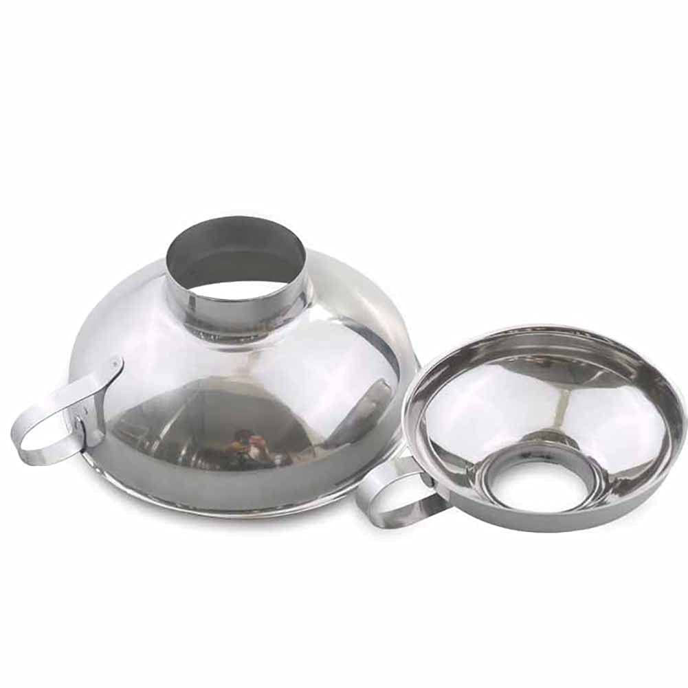 Alnicov 2-Pack Stainless Steel Canning Funnel Set - Wide & Regular Mouth Mason Jar Funnel with Handle for Liquid & Dry Ingredients (Small + Large Sizes) - Perfect for Home Canning, Food Preservation & Kitchen Transfer