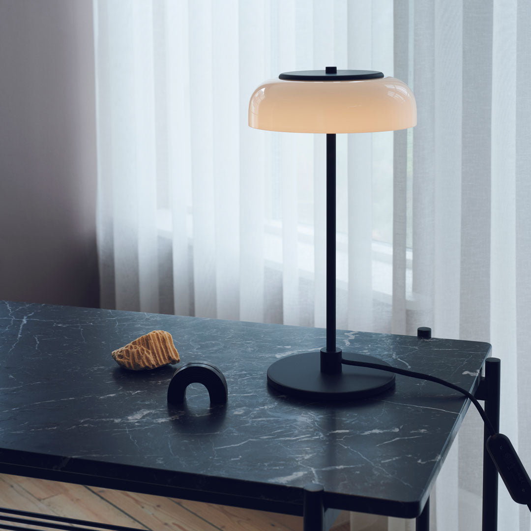 Blossi Modern LED Table Lamp - Adjustable Brightness, USB Charging Port, Night Light for Bedroom, Living Room, Office - Warm White & Cool White Light Modes