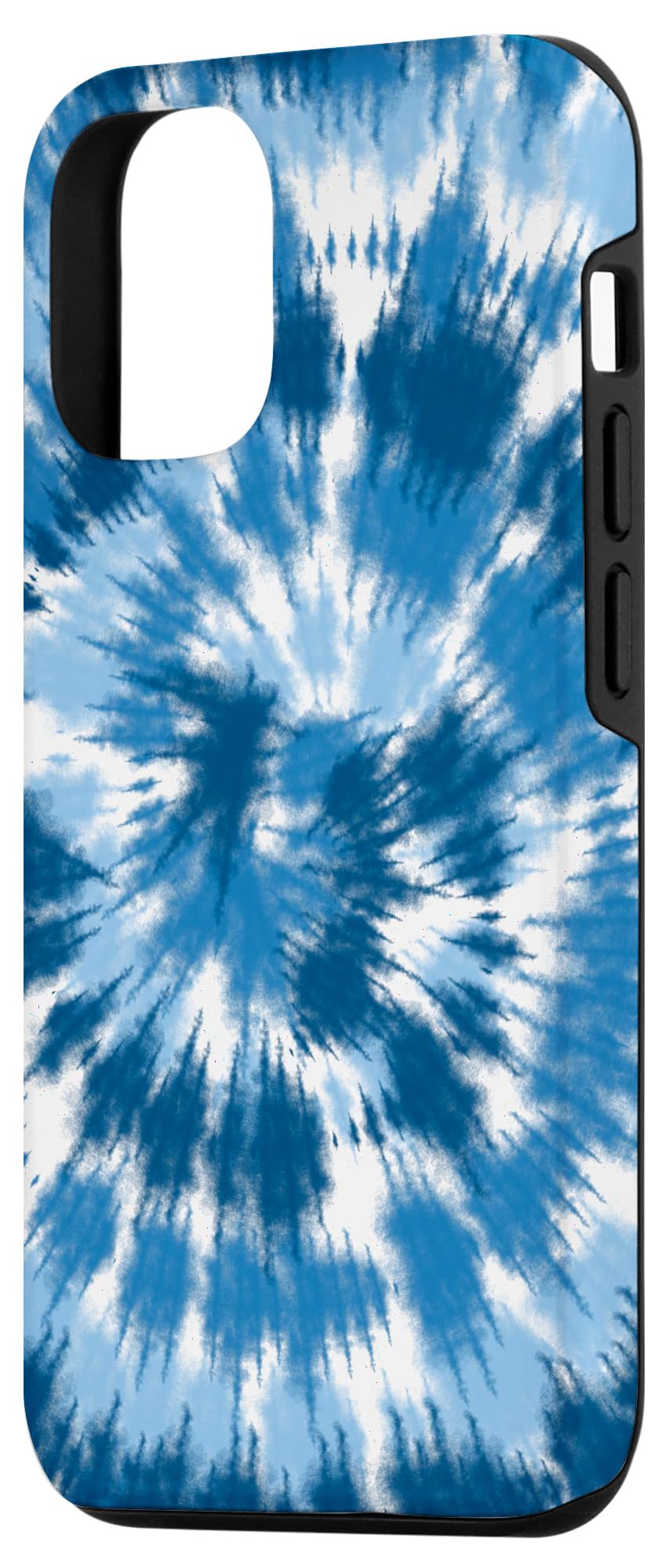 iPhone 12/12 Pro Case - Indigo Blue Spiral Tie Dye Design, Soft Gradient Pastel Colors, Slim Protective Cover for Everyday Use, Work & Travel