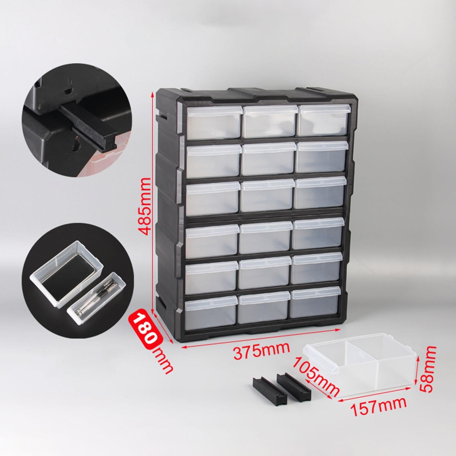 18-Drawer Professional Wall Mount Tool Chest - Multifunctional Craft Cabinet & Bead Storage Organizer for DIY, Jewelry Making, and Workshop Tools - Perfect for Home, Garage, and Office Organization