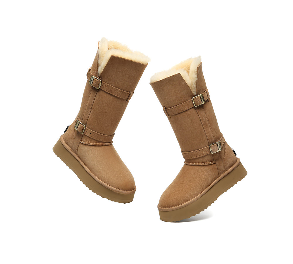 UGG EVERAU® 3-Way Style Women's Sheepskin Wool Knee-High Boots - Platform Tall Valerie Booties for Winter, Fall & Casual Outfits | Cozy & Fashionable Footwear for Cold Weather, Snow Days & Everyday Wear