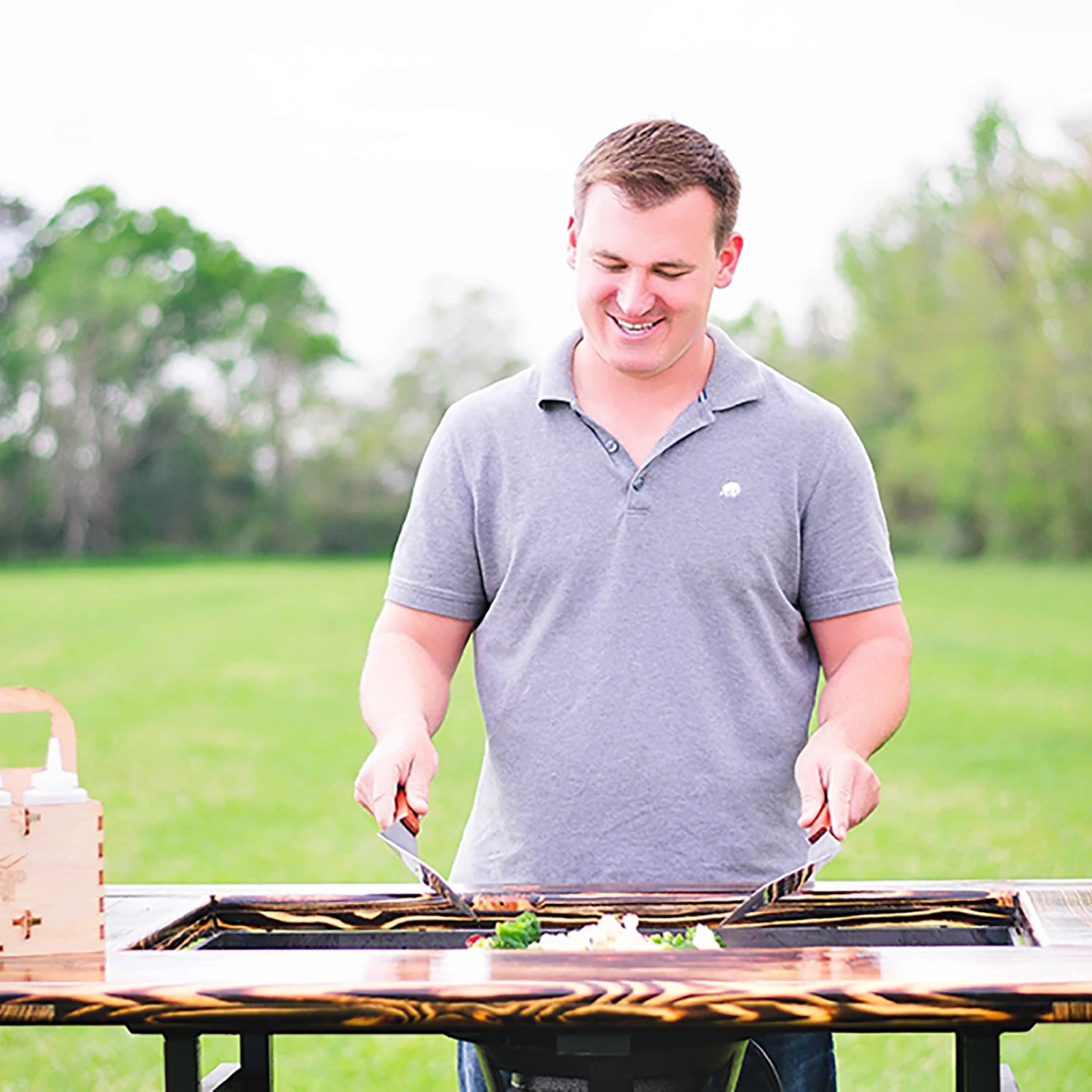 Premium Sweet Maple Backyard Hibachi Grill - Portable Charcoal BBQ for Outdoor Cooking, Camping, and Patio Parties