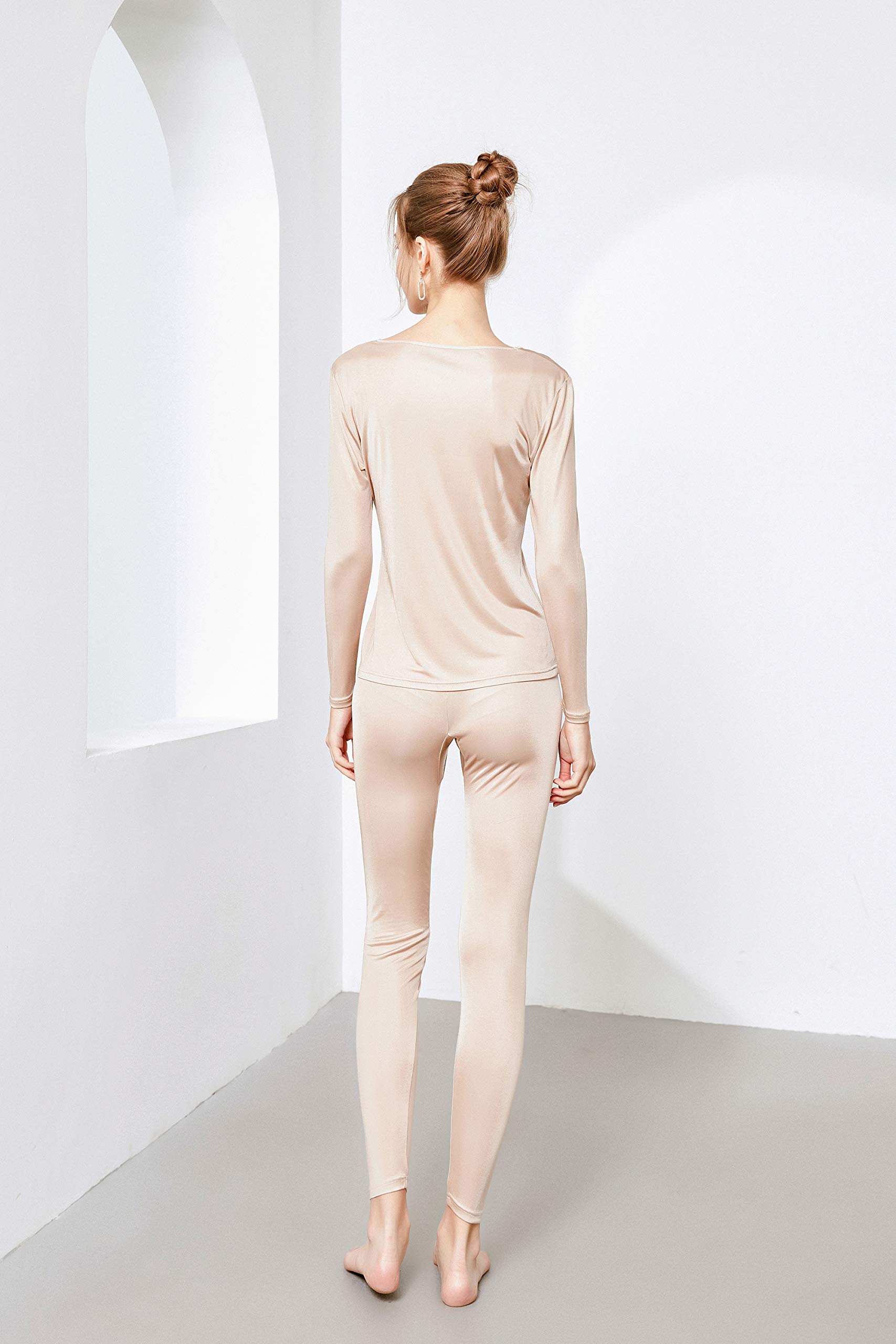 Alexander Mulberry Silk Thermal Underwear Set for Women - Soft & Warm Winter Base Layer for Cold Weather, Yoga, and Layering