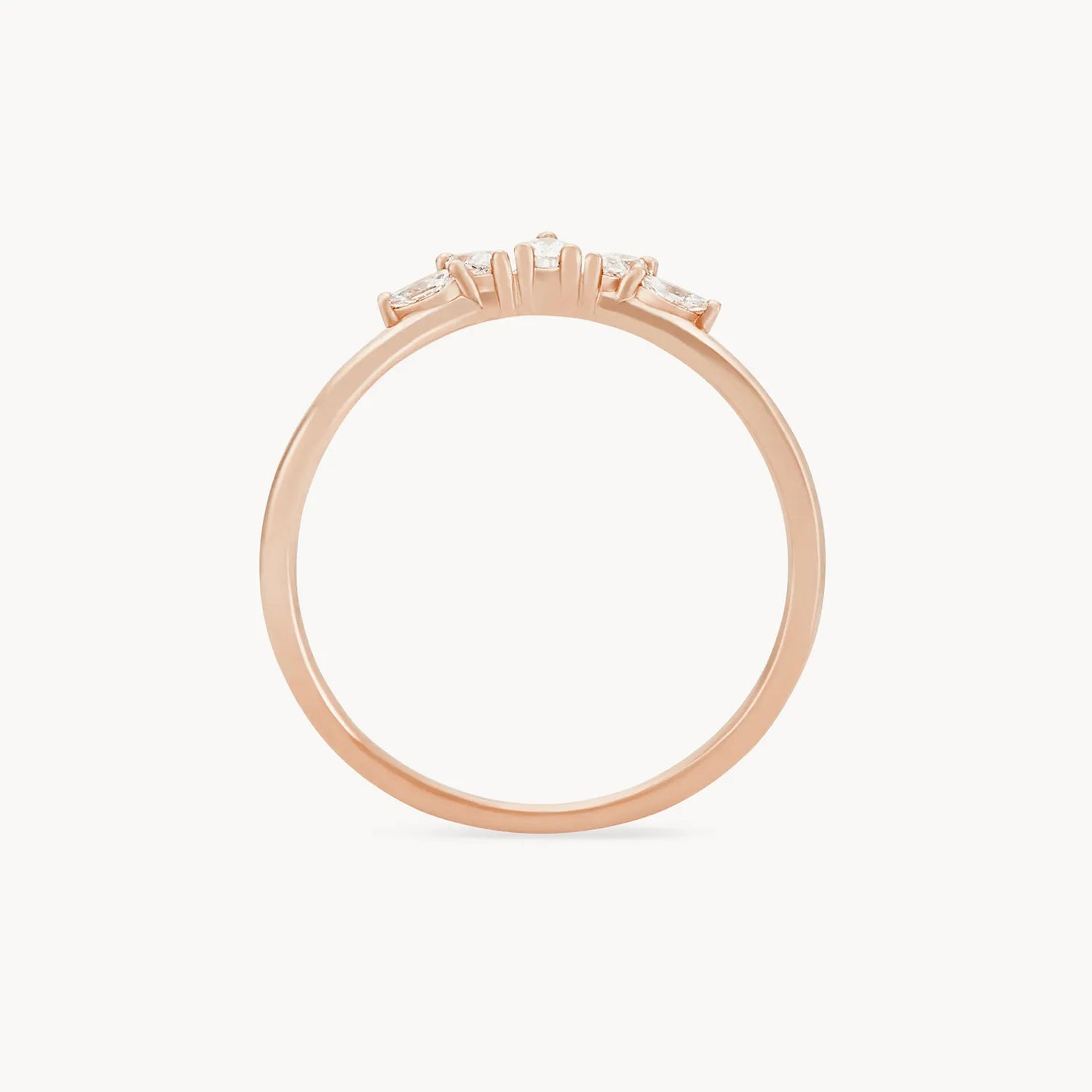 14K Rose Gold Illumina Band with White Diamonds - Elegant Stackable Ring for Women, Perfect for Weddings, Anniversaries & Everyday Wear