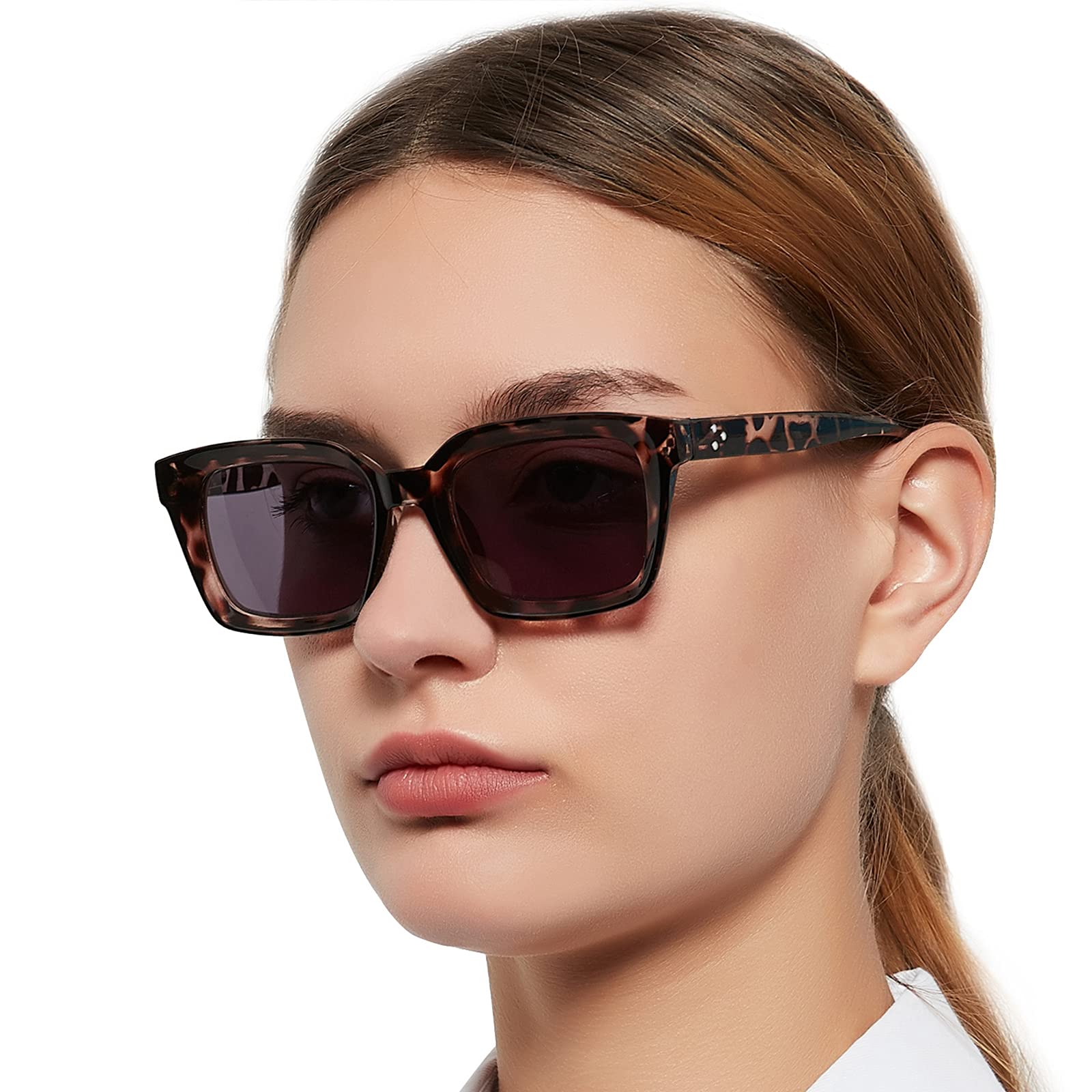 MARE AZZURO Bifocal Reading Sunglasses for Women - Trendy Large Square Frame Readers with Magnification 0 to 4.0 (1.0, 1.5, 2.0, 2.5, 3.0, 3.5) - Perfect for Outdoor Reading, Driving & Fashion Accessories