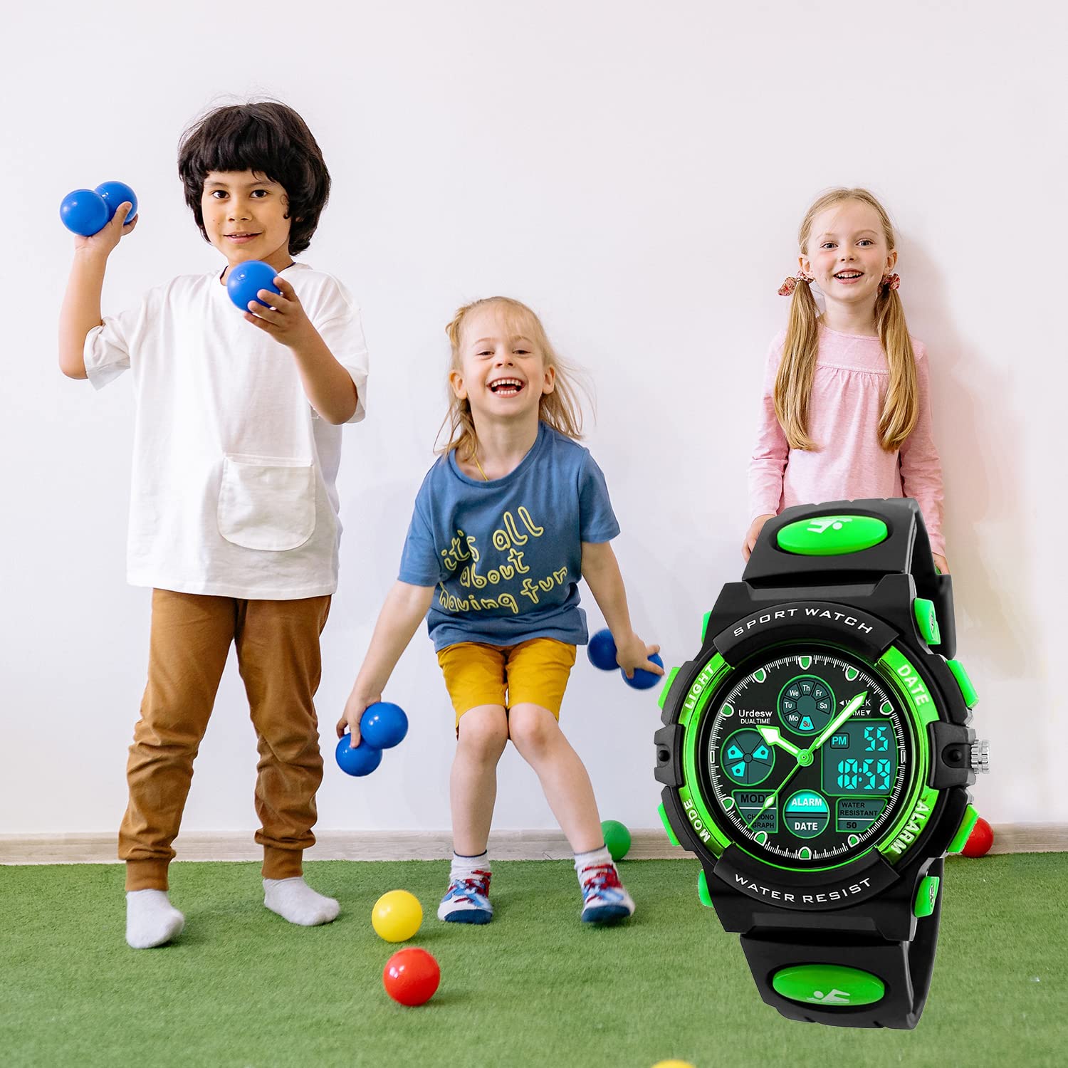 Waterproof Digital Analog Quartz Watch for Boys 6-15 Years Old - Durable Rubber Sports Wristwatch for Swimming, Outdoor Activities & Christmas Gifts