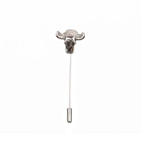 Bull Head Lapel Pin - Stylish Western Cowboy Hat Lapel Pin for Men & Women - Perfect for Suits, Blazers, Hats & Western Fashion Accessories