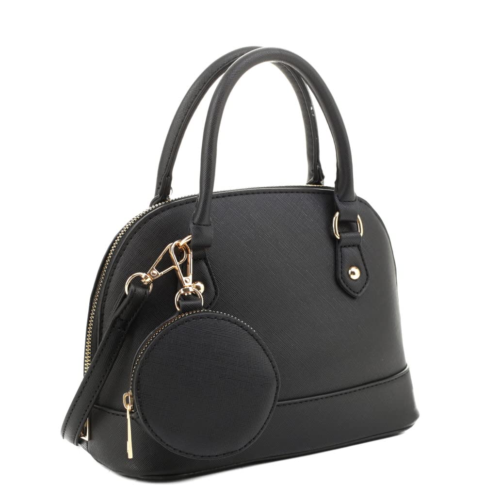 Trendeology Vegan Leather Satchel Handbag - Leopard & Ostrich Print Dome Purse for Women | Fashionable Animal Print Tote for Work, Travel & Everyday Use