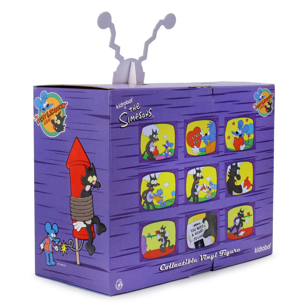 The Simpsons x Kidrobot Itchy & Scratchy Flocked Medium Figure Set - IamRetro Exclusive - Perfect for Collectors, Home Decor, and Pop Culture Enthusiasts