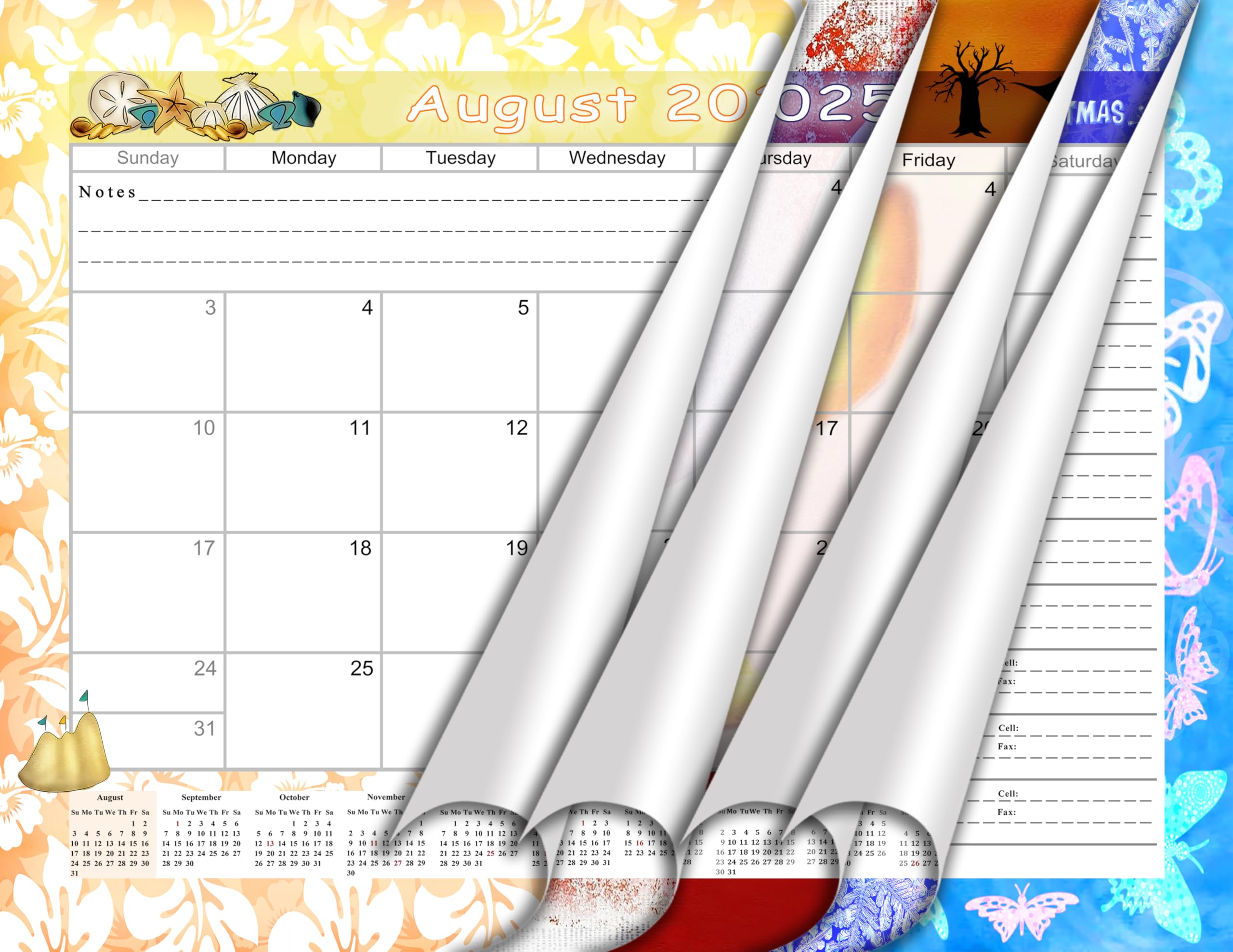 2025-2026 Academic Year 12-Month Wall & Desk Calendar Planner with 3-Ring Binder - Perfect for Students, Teachers & School Organization | Classroom, Home Office & Study Planning Tool