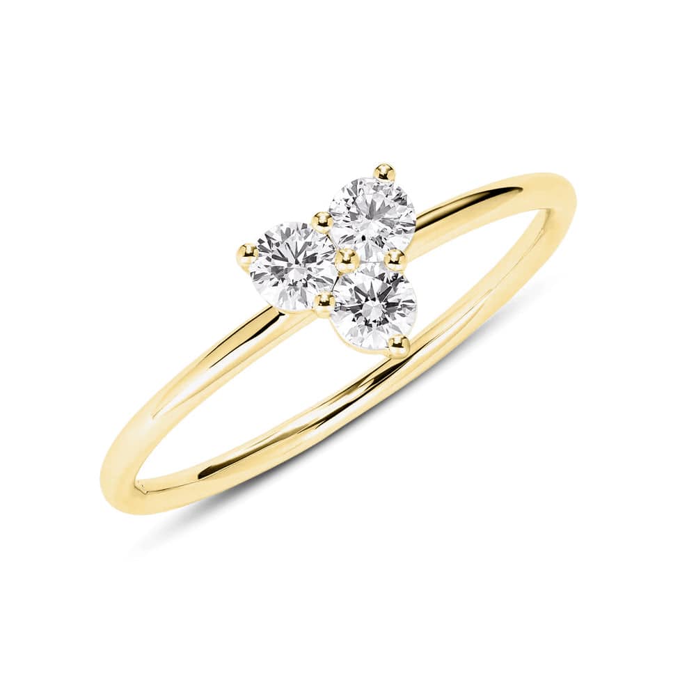Lab Grown Diamond Promise Ring Set - Mini Trio Stackable Rings for Women, 14K Gold/White Gold/Rose Gold, Perfect for Engagement, Anniversary & Valentine's Day Gifts