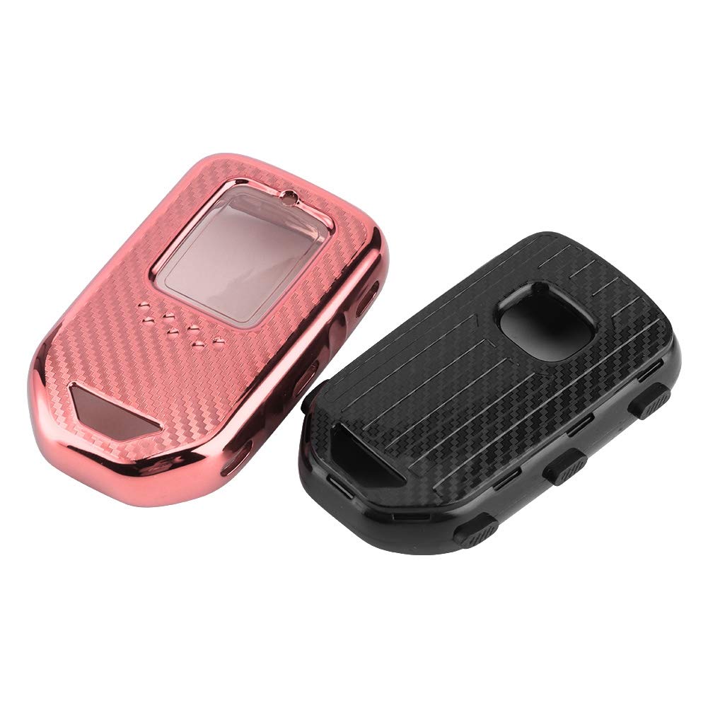 Gorgeri TPU Carbon Fiber Pink Car Key Fob Cover - Durable Smart Key Shell for Remote Control Protection, Perfect for Everyday Use & Travel